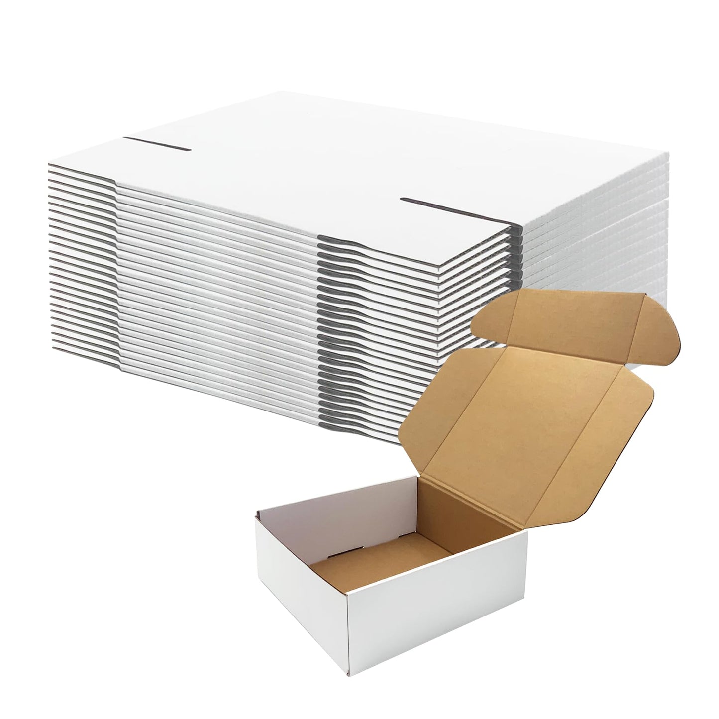 10x10x3 inch Shipping Boxes, White Corrugated Cardboard Box Literature Mailing Shipping Packaging Recyclable Storage Boxes and Craft Gifts Giving Products Business White Box Set of 25 (10''x10''x3'')