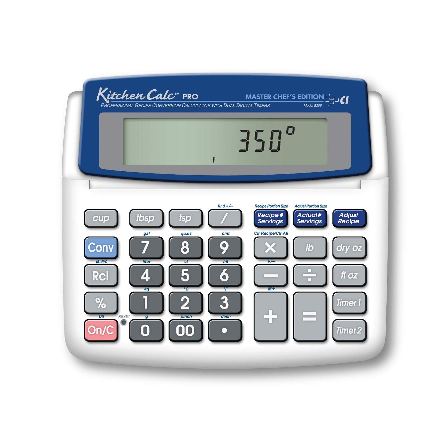 Calculated Industries 8305 KitchenCalc PRO Recipe Conversion & Culinary Math Calculator has 2 Digital Timers for Chefs, Students, Home Cooks, Bakers, Brewers & BBQers | Recipe Scaling | Portion Sizing