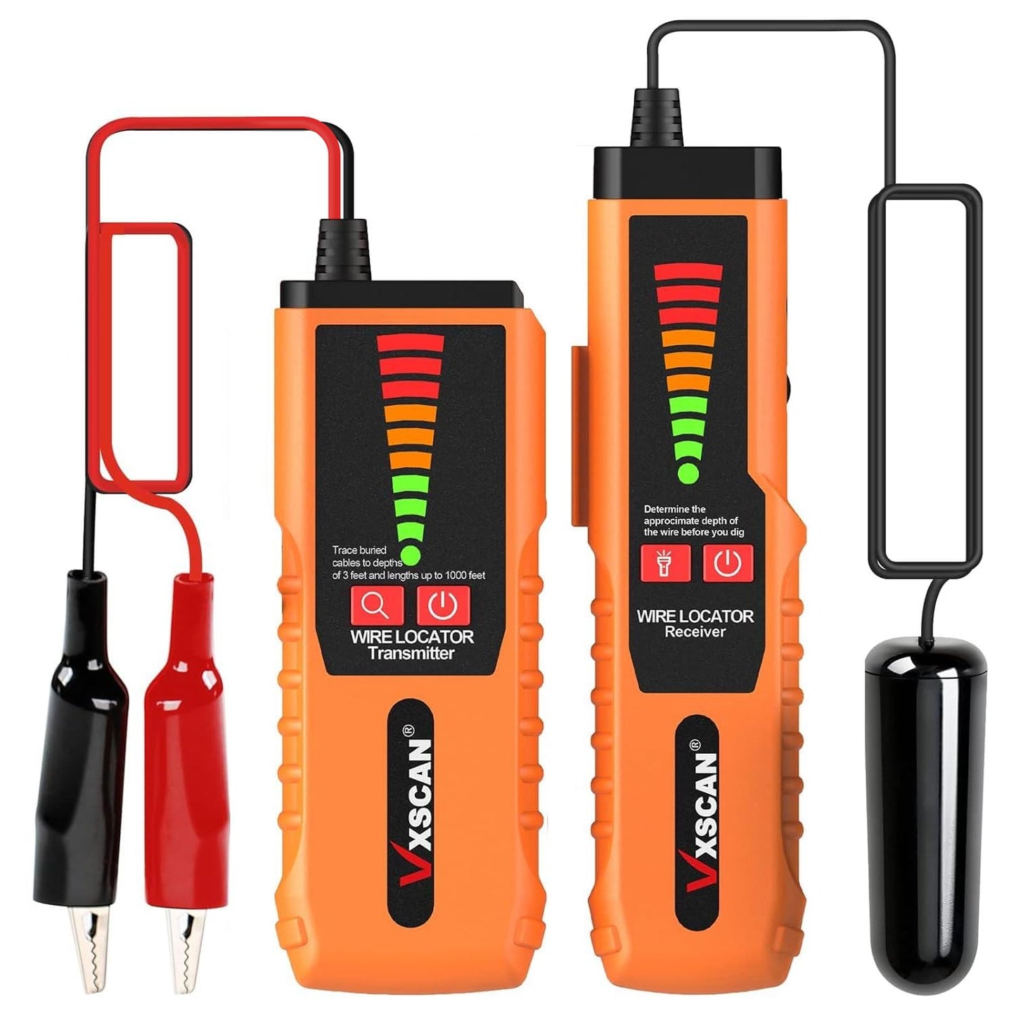 Underground Wire Tracer, VXSCAN F04 Underground Wire Locator with Earphone Cable Tester for Locating Breakage Cables, Irrigation Wires, Pet Fence