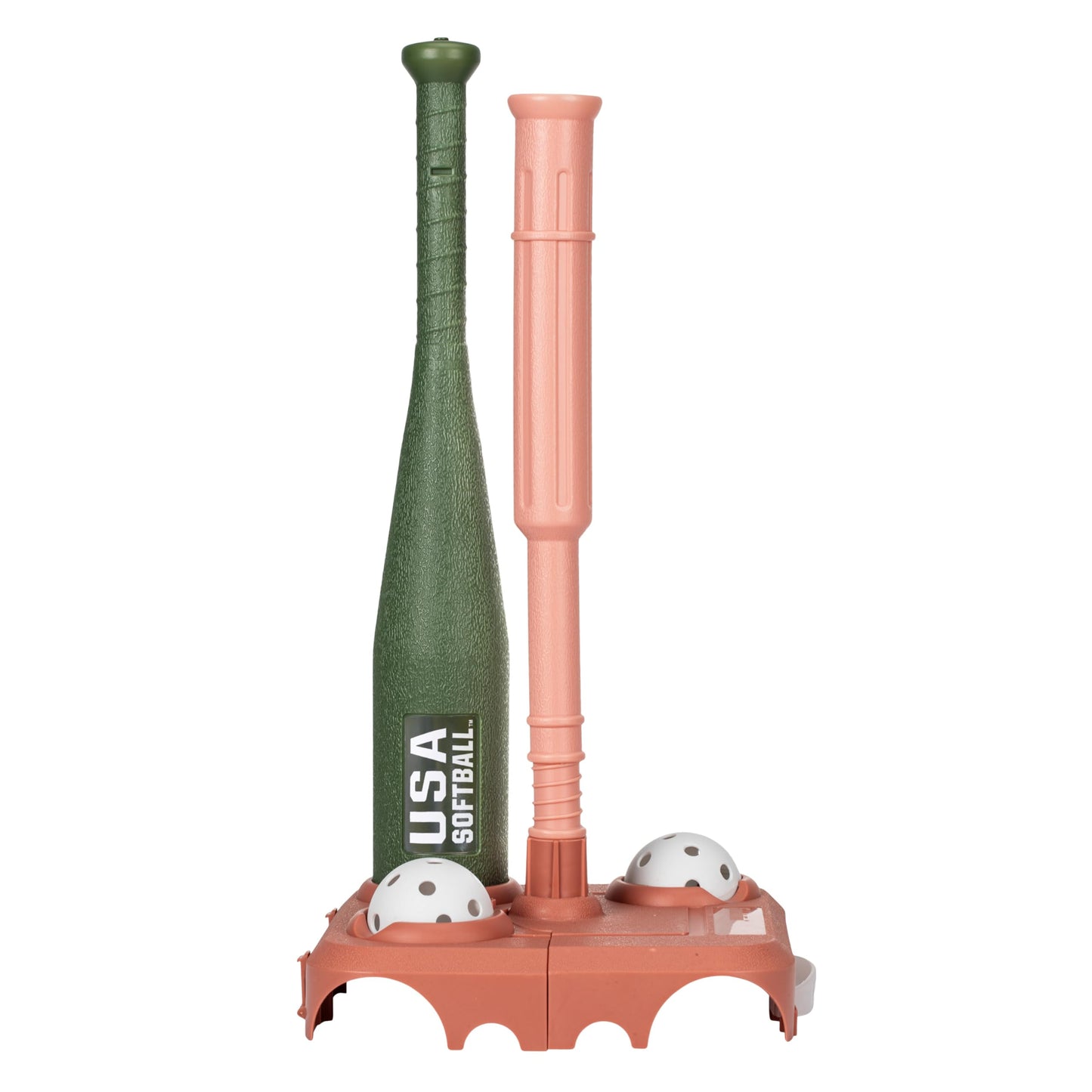 Franklin Sports USASB Kids Baseball Batting Tee Set - Jumbo Plastic Baseball Bat, Ball + Tee - Adjustable + Portable Tee for Youth + Toddlers - Fold Away Tee