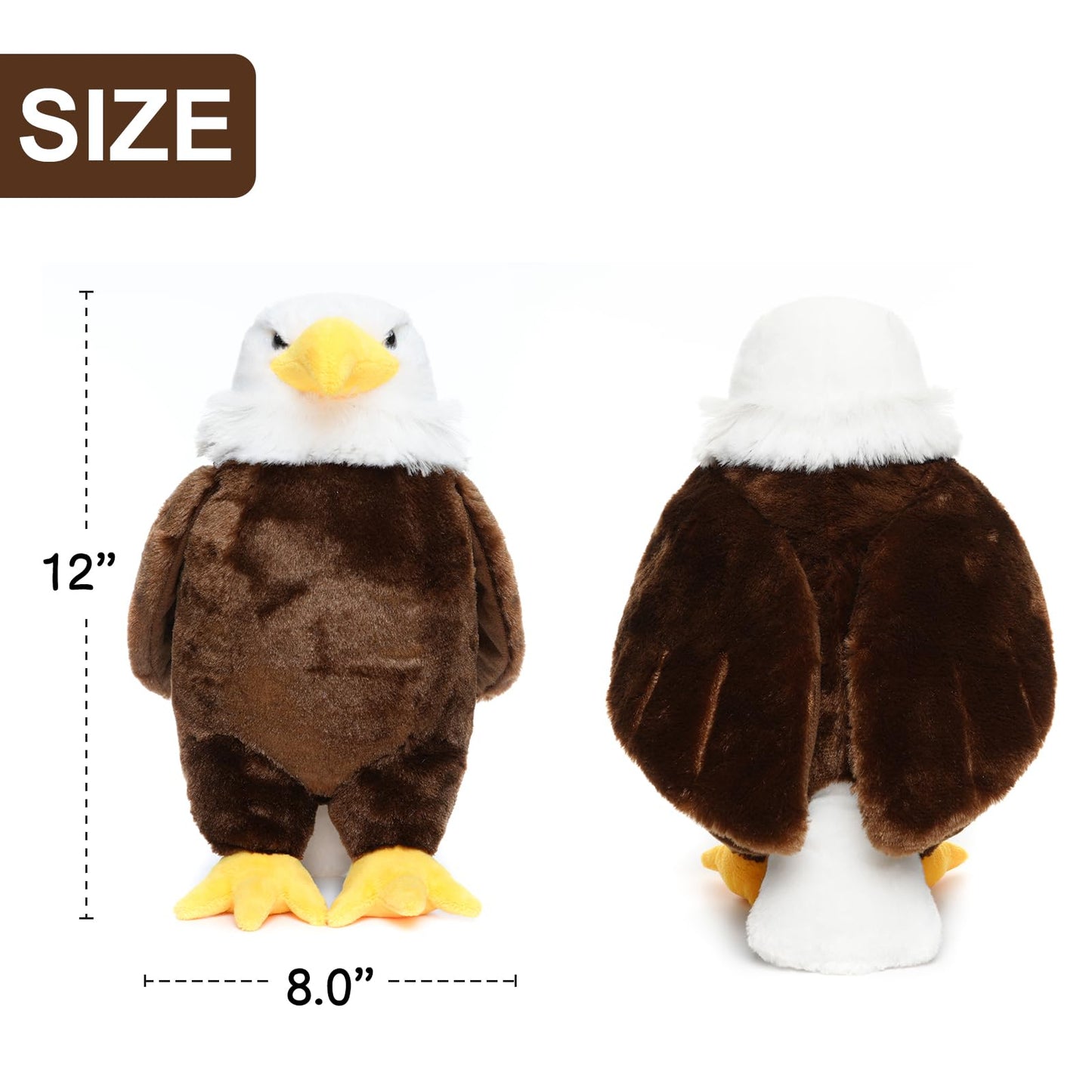 WEIGEDU Hawk Eagle Stuffed Animals, Stuffed Eagle Hawk, Eagle Plush Toys for Boy Girl Kids Birthday, 12 inches