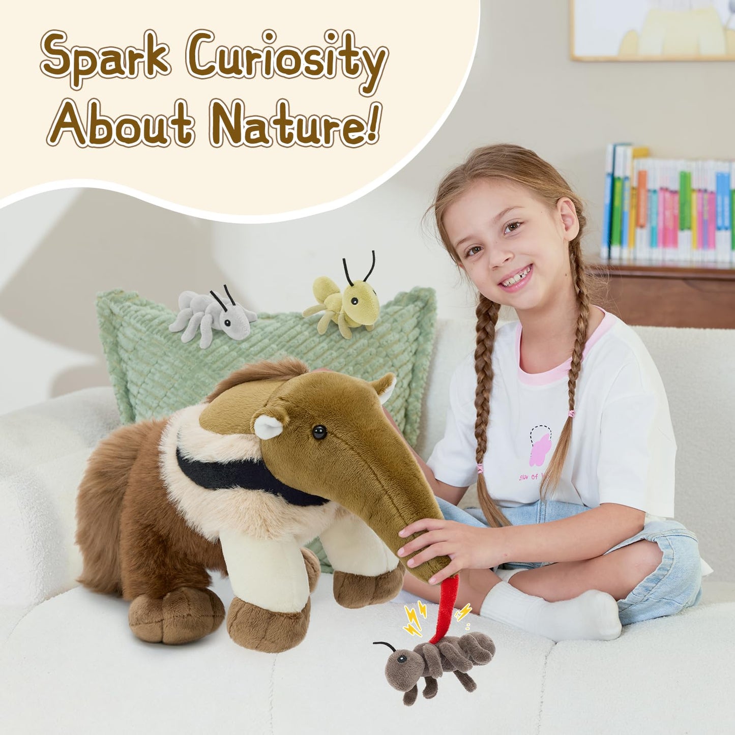 Muiteiur Anteater Plush with 3 Ant Plush