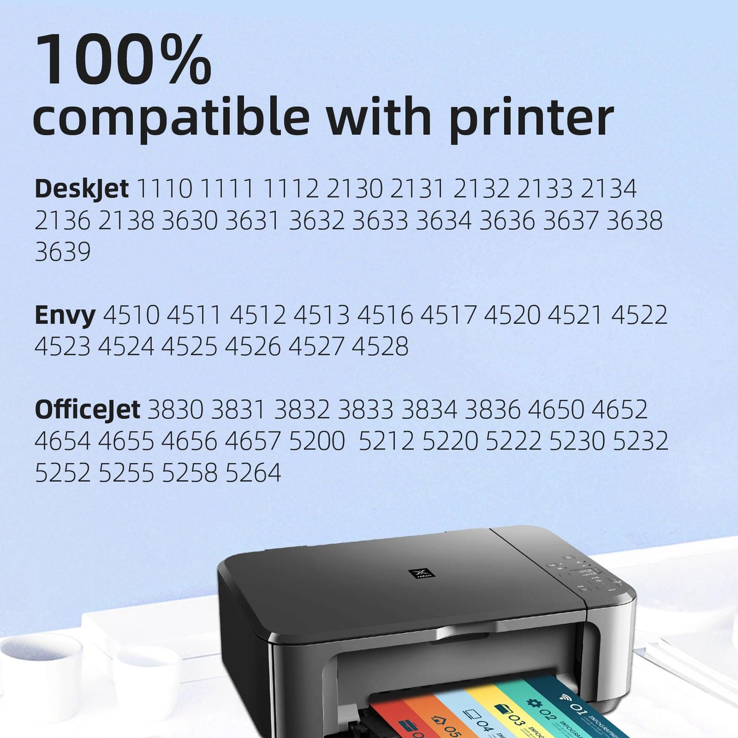 63XL Printer Ink for HP 63XL Ink Cartridges Combo Pack Black and Color Replacement for HP Ink 63 Fit for Officejet 3830 4650 5255 5258 Envy 4520 3634 Deskjet 1112 2132 3630 Printer (2 Pack)