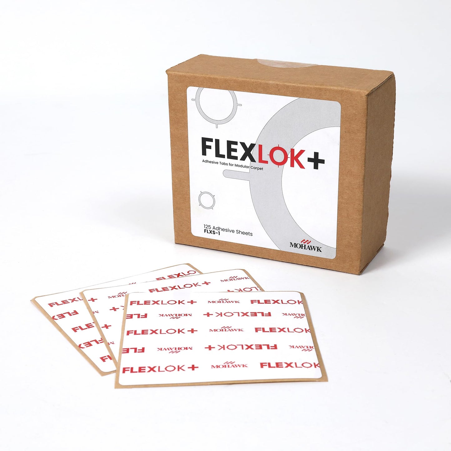 Mohawk Carpet Tile Tape, 4"x4" Flexlok+ Adhesive Installation Tabs (125-Pack)