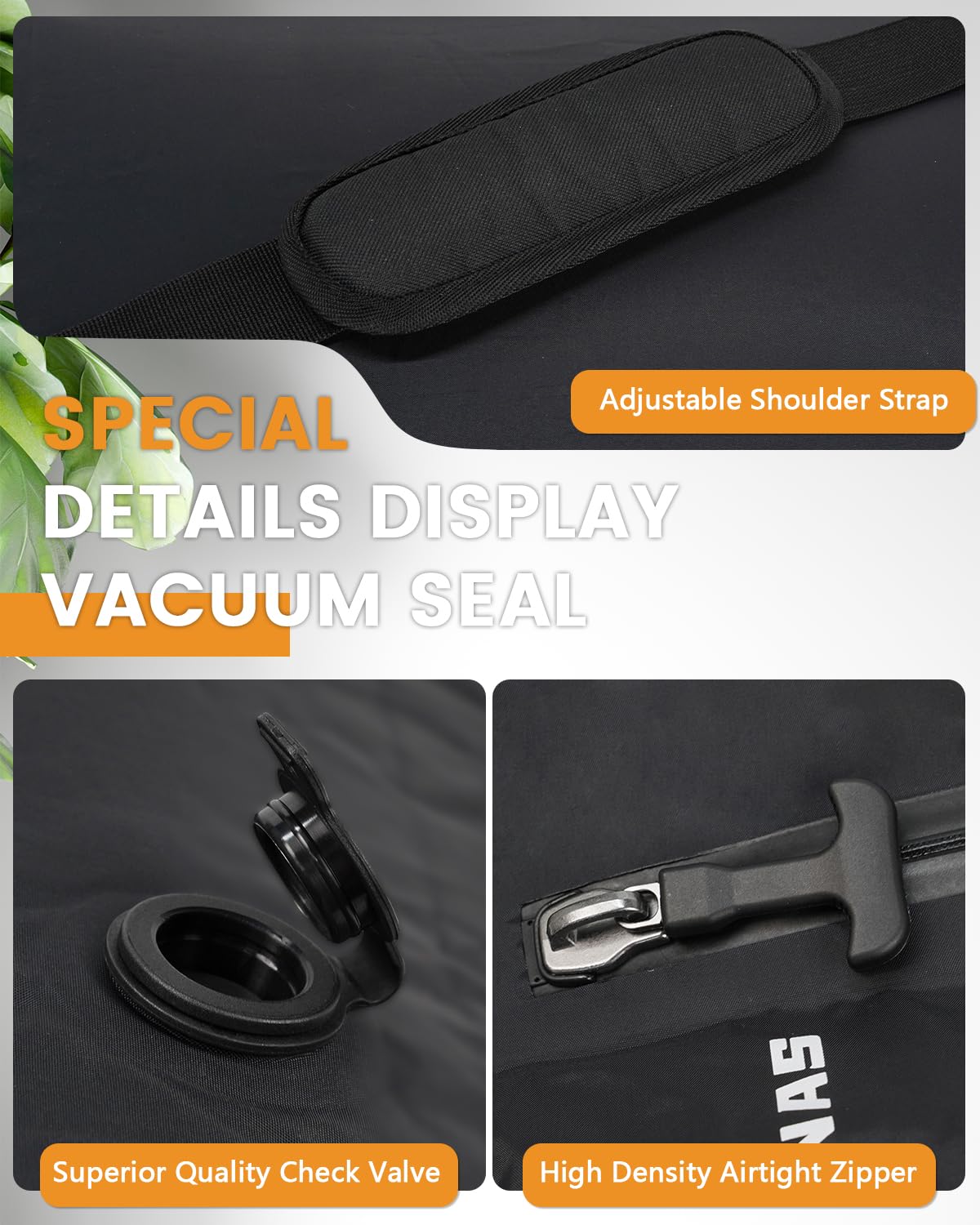 2Pack Vacuum Seal Bags For Clothing Travel With Wireless Pump | Waterproof Reusable Compression Bags with Shoulder Strap for Luggage and Suitcase, Space Saver Vacuum Seal Packing Cubes for Clothes
