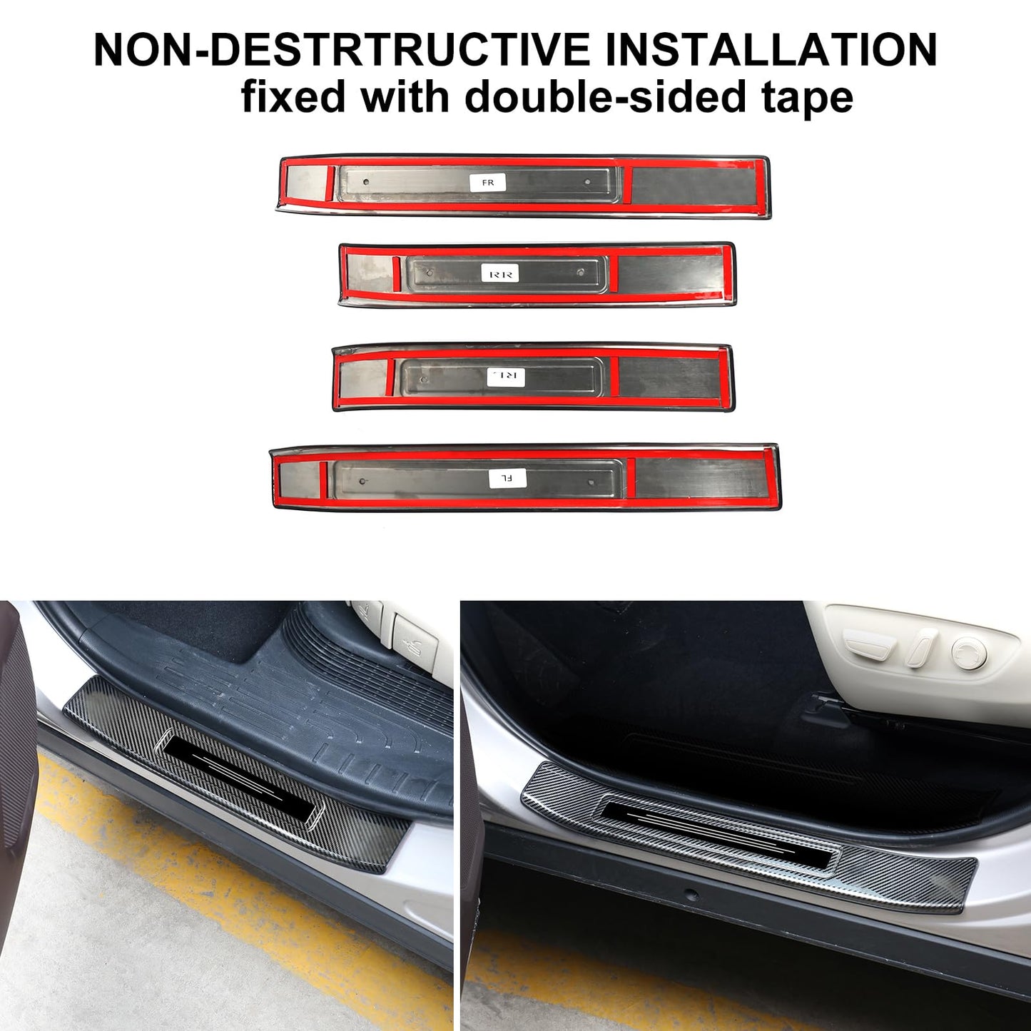 BILOPER Stainless Steel Door Sill Protector for Toyota Highlander 2020-2025 2026 Accessories Interior Door Entry Guard Cover Trim
