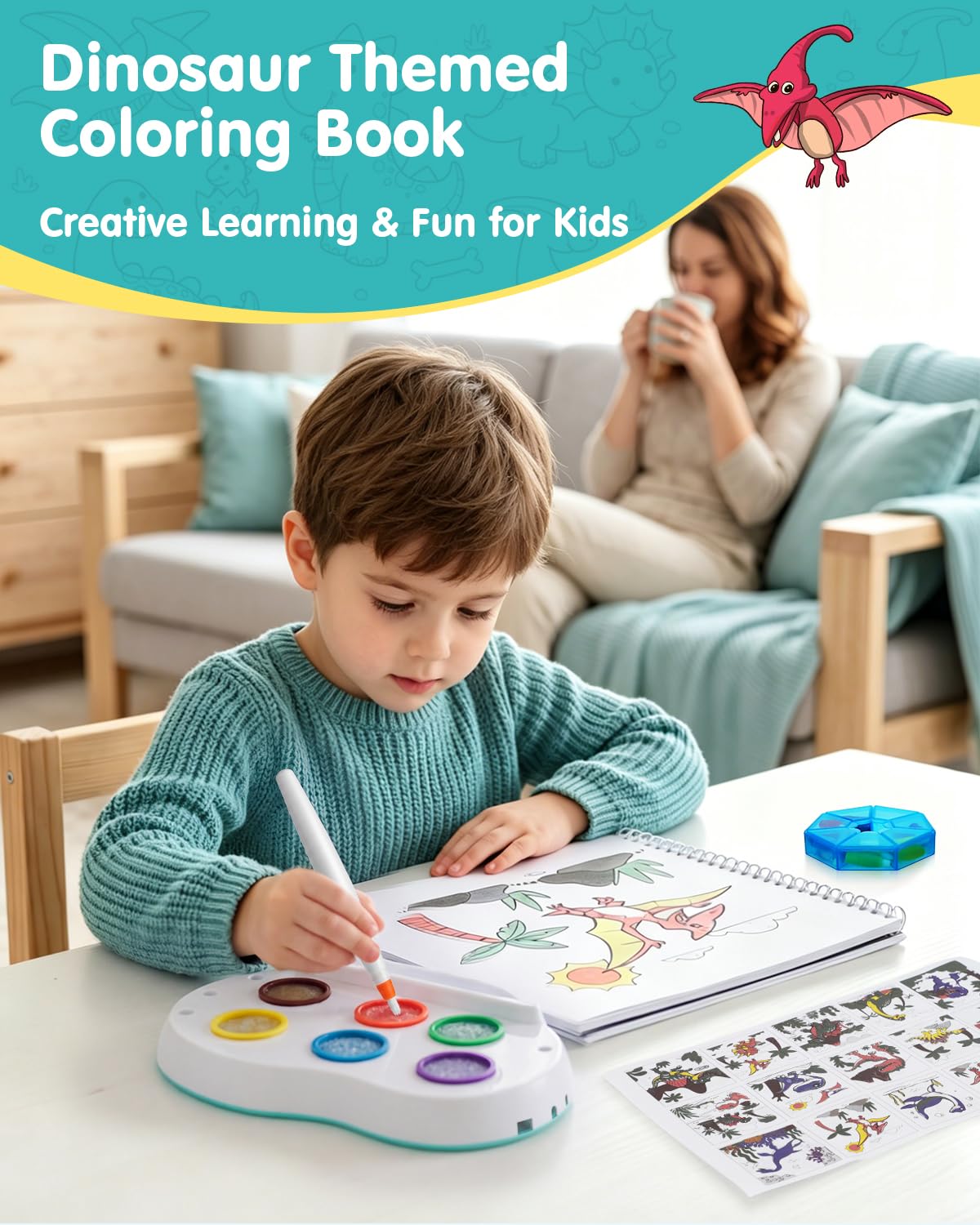 Nevzan Dinosaur Color Brush for Kids