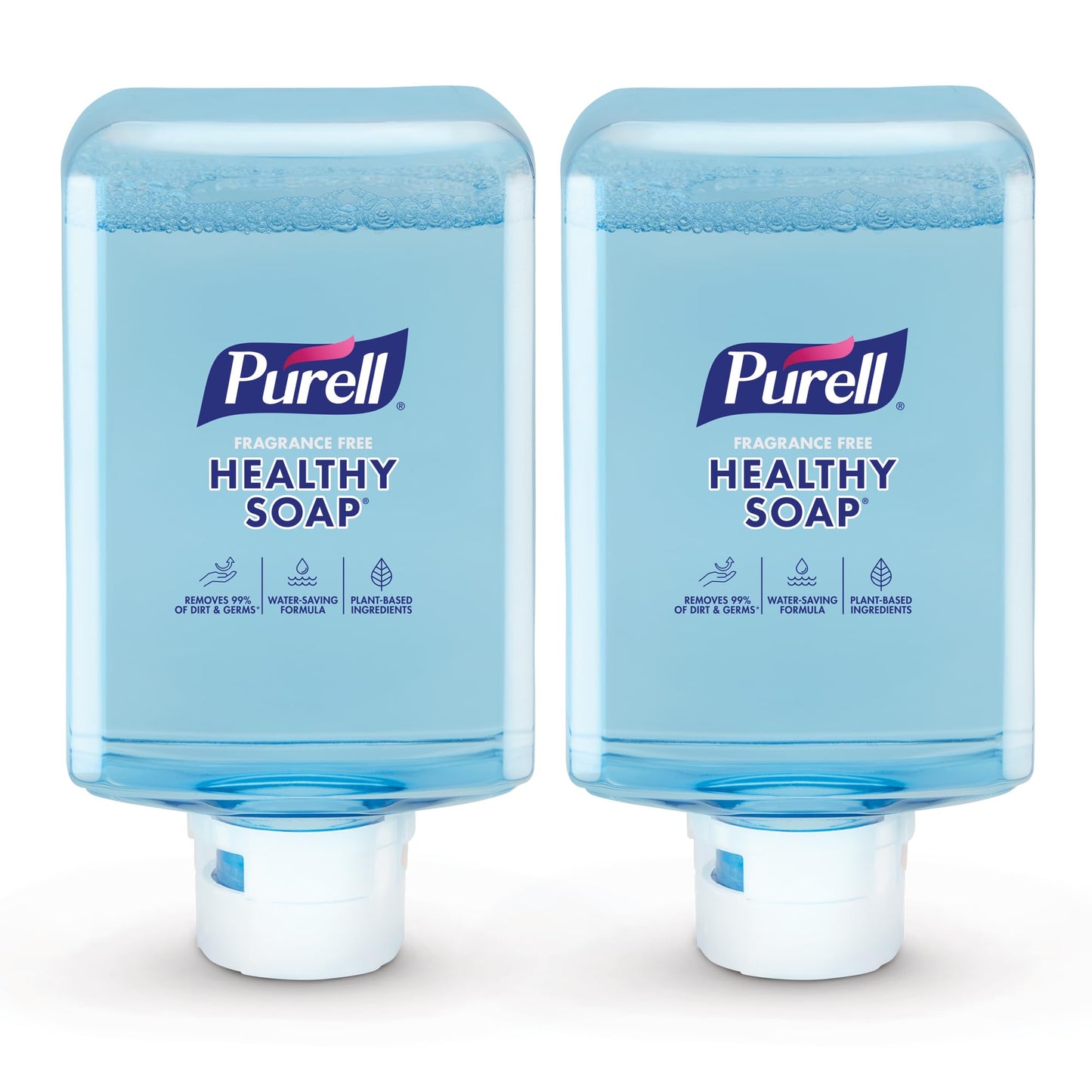 PURELL HEALTHY SOAP with CLEAN RELEASE Technology Fragrance Free Foam, 1200 mL Refill for PURELL ES10 Automatic Soap Dispenser (Pack of 2) - 8385-02