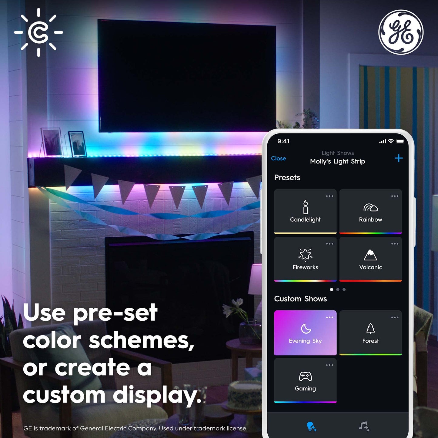 Cync GE Dynamic Effects Smart LED Light Strip with Music Sync, Color Changing WiFi Lights, Indoor Light Strip, Compatible with Alexa and Google Home, 32ft and Power Supply