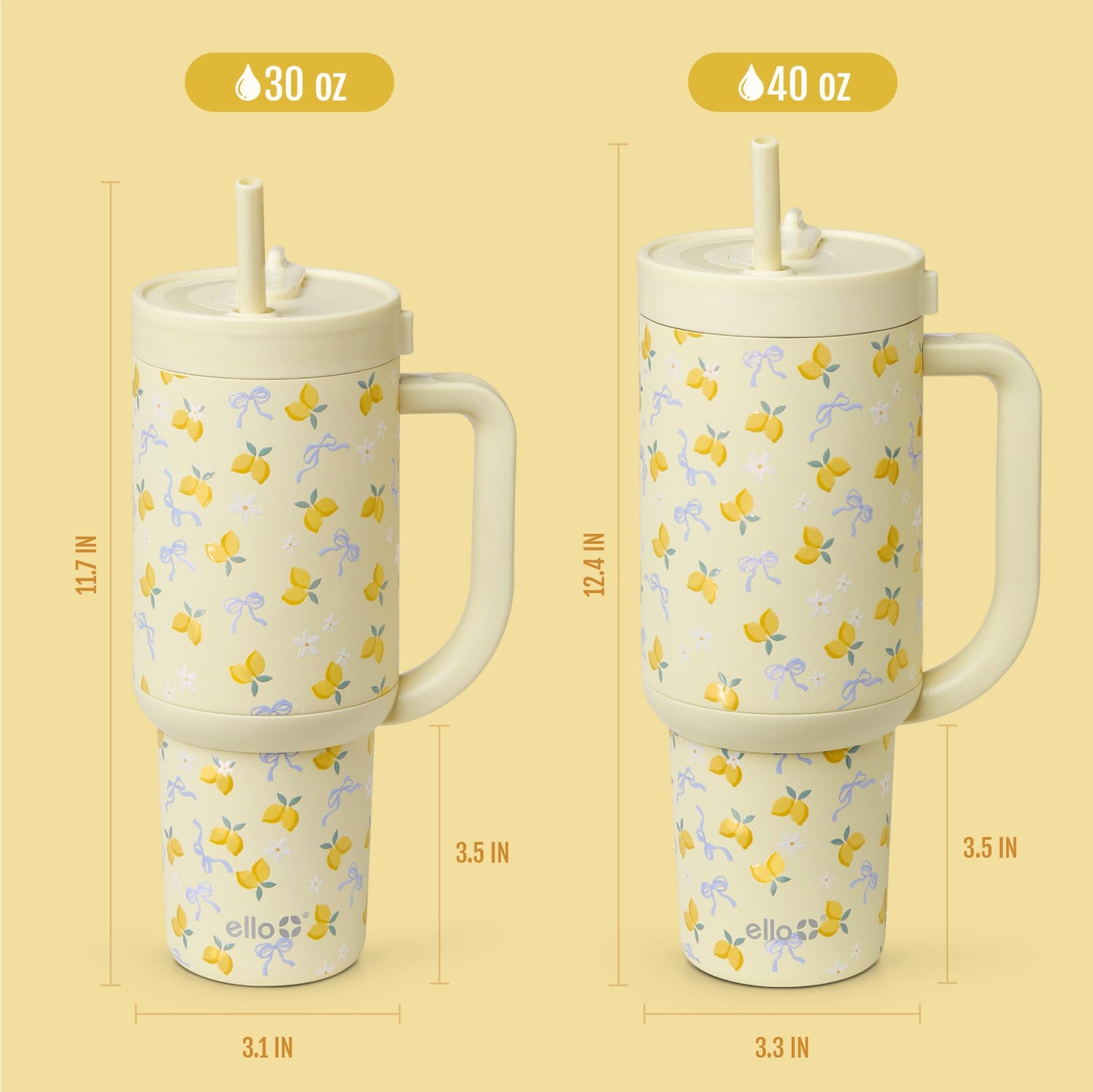 Ello Oasis 40 oz Tumbler with Handle & Retracting Straw | Reusable Insulated Stainless Steel Cup 100% Leakproof | Gifts for Teens Women | Keeps Cold for 24 Hours | Cup Holder Friendly | Main Squeeze