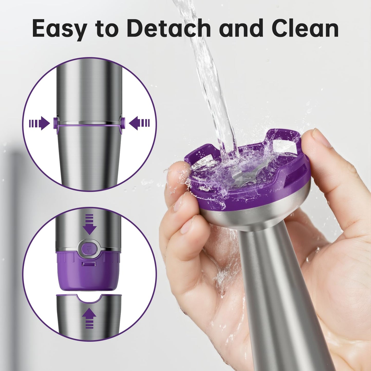 Turelar Immersion Blender Handheld Corded Hand Blenders Set 1100W, Trigger Variable Speed 5 in 1 Stick Emulsifier with Chopper, Whisk and Frother for Soup, Baby Food and Smoothies, Purple
