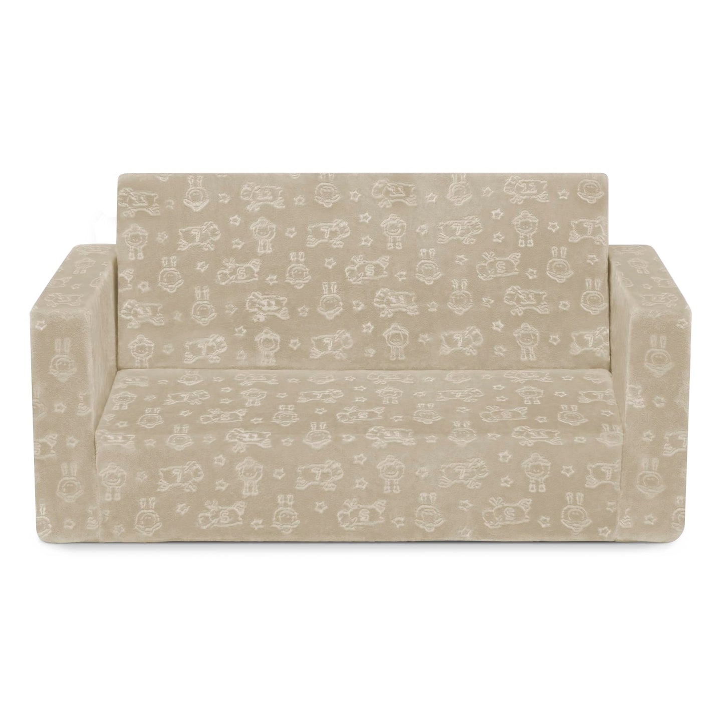 Delta Children - Serta Perfect Sleeper Kids 2-Seater Sofa, Convertible 2-in-1 Flip Open Toddler Couch Sleeper, Foam Chair for Playroom & Bedroom, Bed Lounger, Comfy Play Sleeping Lounge Chair, Cream