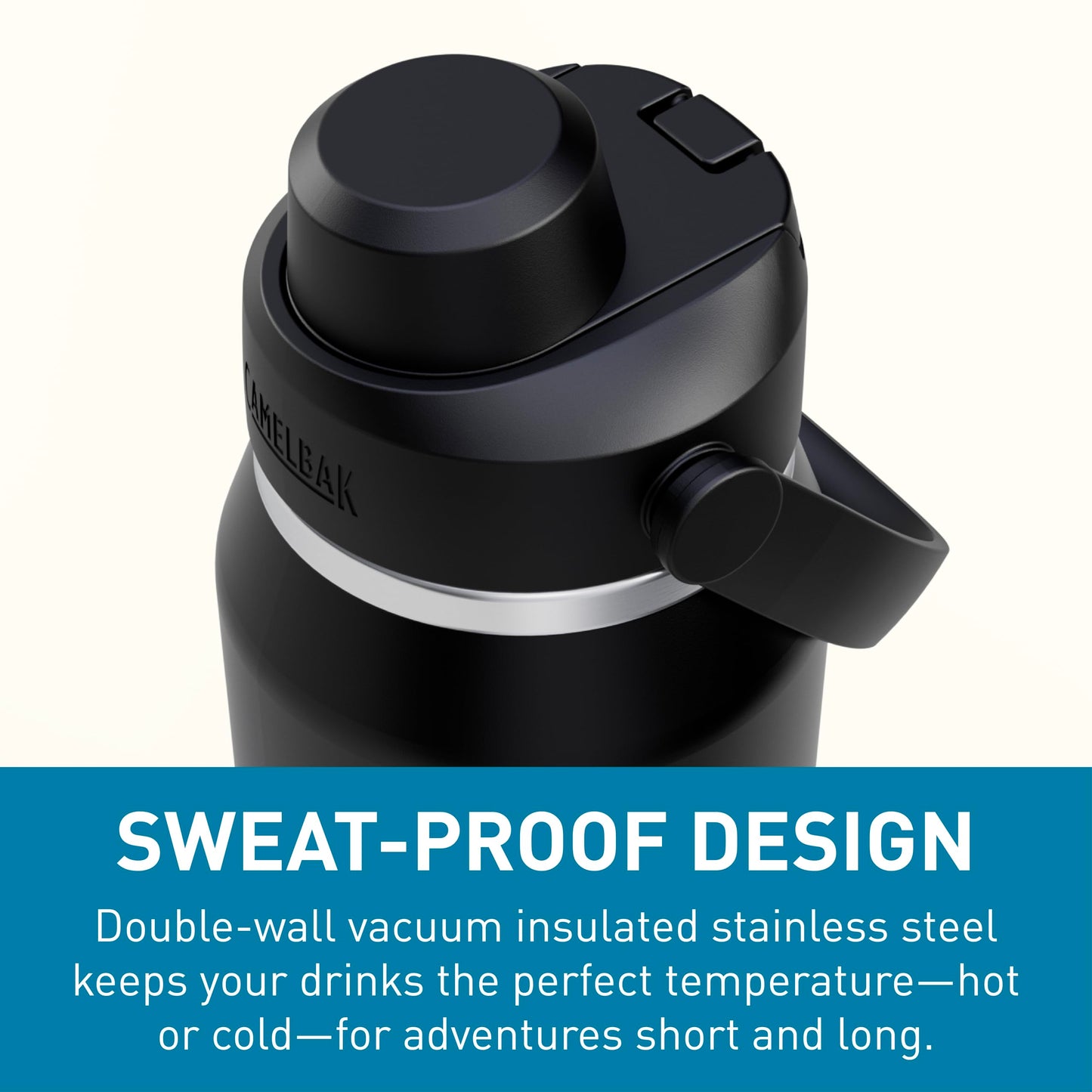 CamelBak Thrive Chug Insulated Stainless Steel Water Bottle, Cold Retention with High Flow Lid for Everyday Hydration and Active Use, 32oz, Black