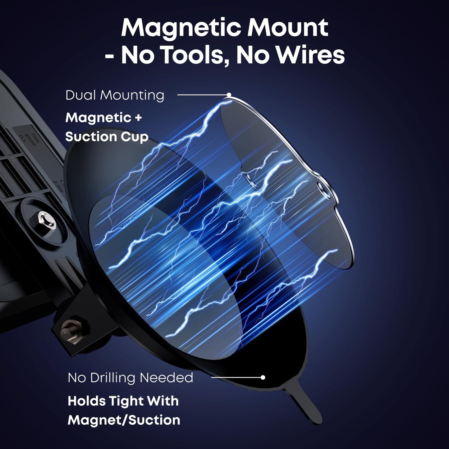 Wireless Trailer Lights Magnetic, Rechargeable LED Tail Lights with 2.4GHz Wireless Signal, Adjustable Magnetic Tow Light for Trucks, Boats, RVs, Campers, IP67 Waterproof Trailer Light Kit