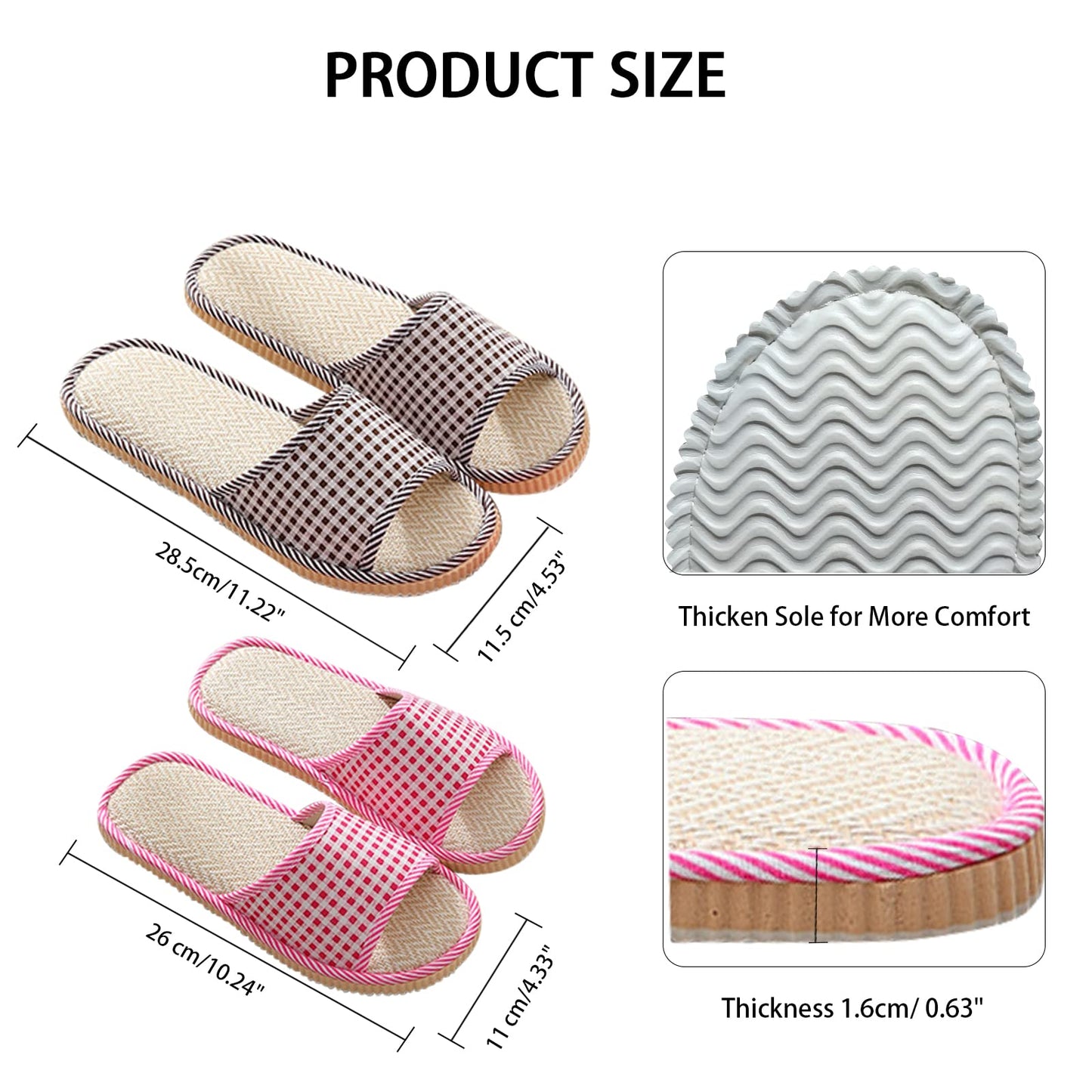 10 Pairs Washable House Slippers for Guests,Disposable Slippers for Guests,Breathable Open Toe Indoor Slipper,Spa Slipper for Guests,Home,Bedroom,Hotel,Travel,Unisex Universal Size(6 Large Size+4