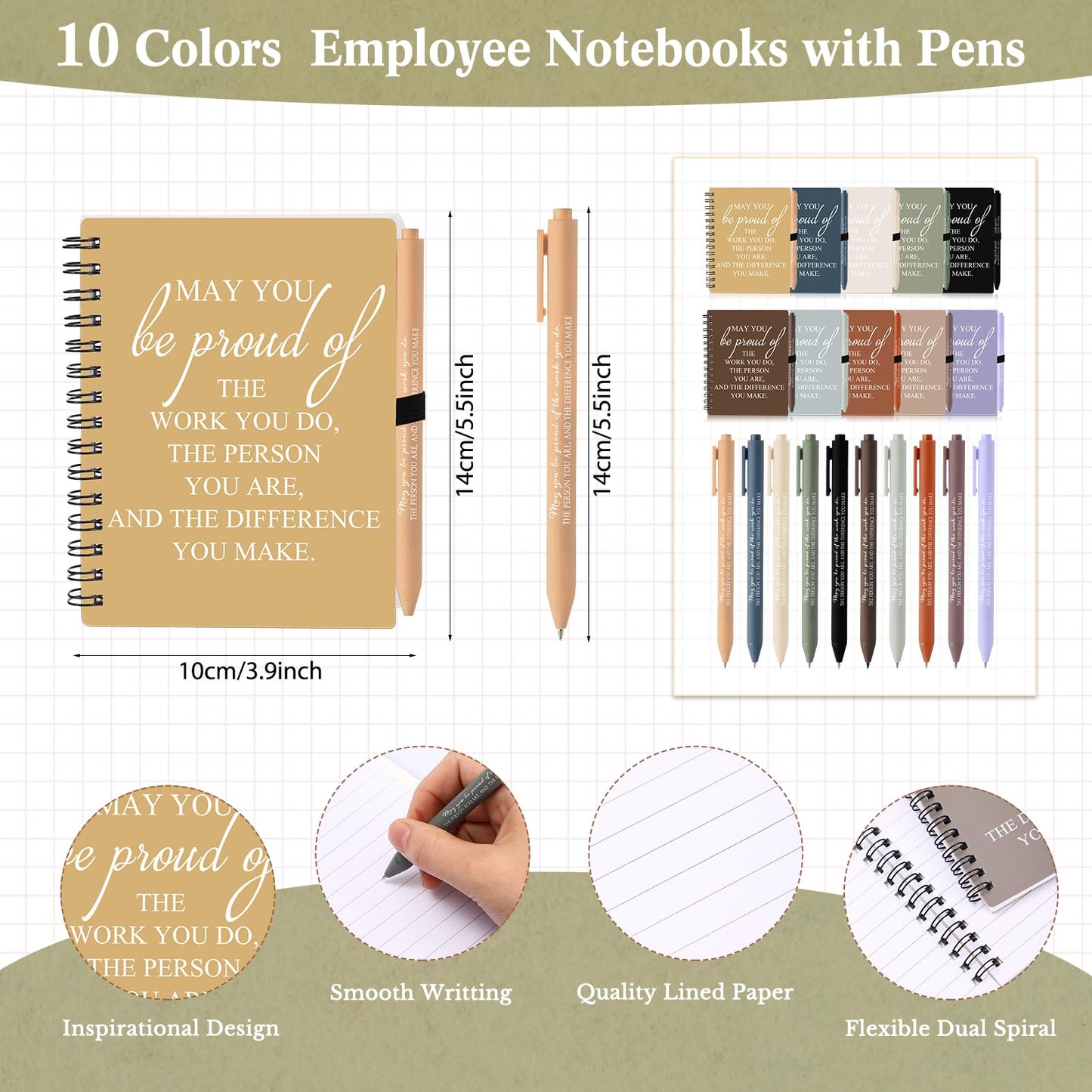 Honoson 30 Sets/60 Pcs 2026 CNA Appreciation Gifts Employee Appreciation Gifts May You Be Proud The Work Notebook with Ballpoint Pen Thank You Notebooks for Nurse Coworker CNA Week (Vivid Color)