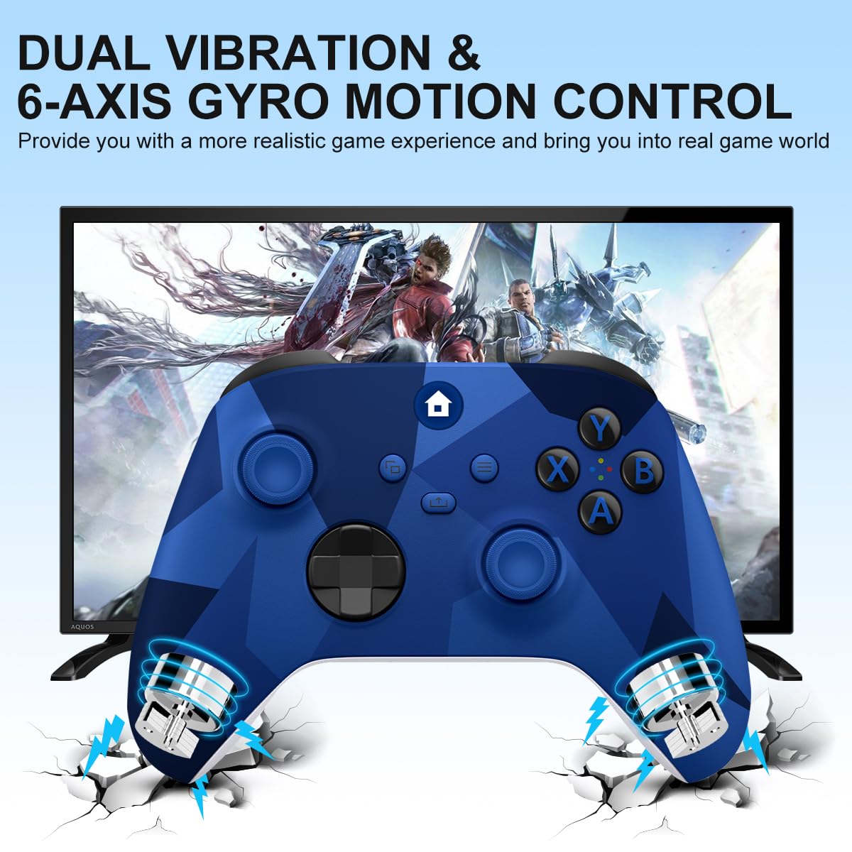Xbox One Controller,Xbox Controller Wireless for Xbox One, Xbox Series X/S,Wireless Controller with 3.5mm Audio Jack,with 2.4GHz Wireless Adapter,Camo Blue