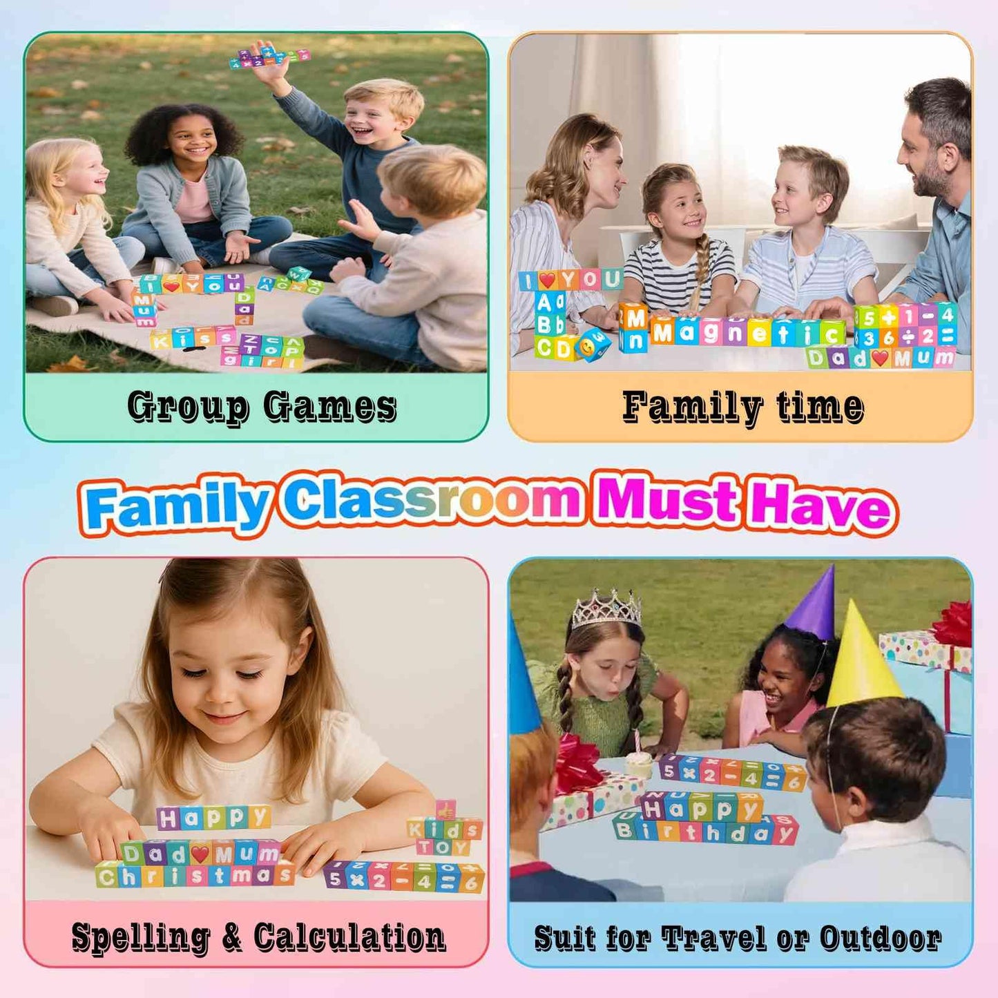 Magnetic Letters & Numbers Blocks 1 Inch Magnetic Alphablocks ABC Learning Toys Preschool Educational Gift