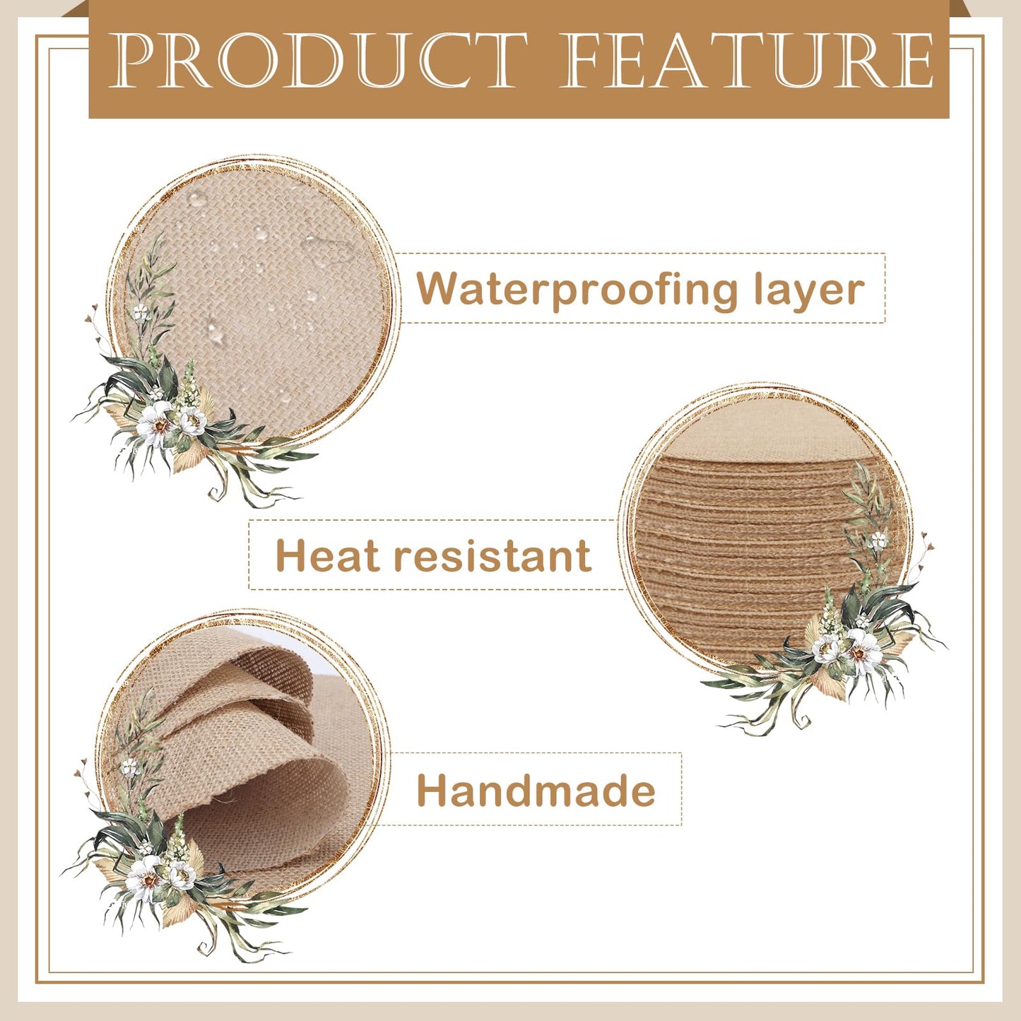 80 PCS Round Burlap Placemats 11.8 Inch Jute Rustic Place Mats Fall Reusable Table Mats Heat Resistant Round Table Mats Farmhouse Placemats Rustic Table Decorations for Dinner Holiday Supplies