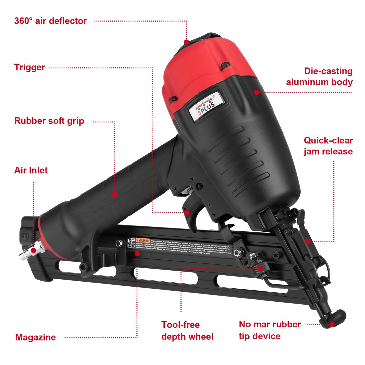 3PLUS HDA1564SP 15 Gauge Angled Finish Nailer