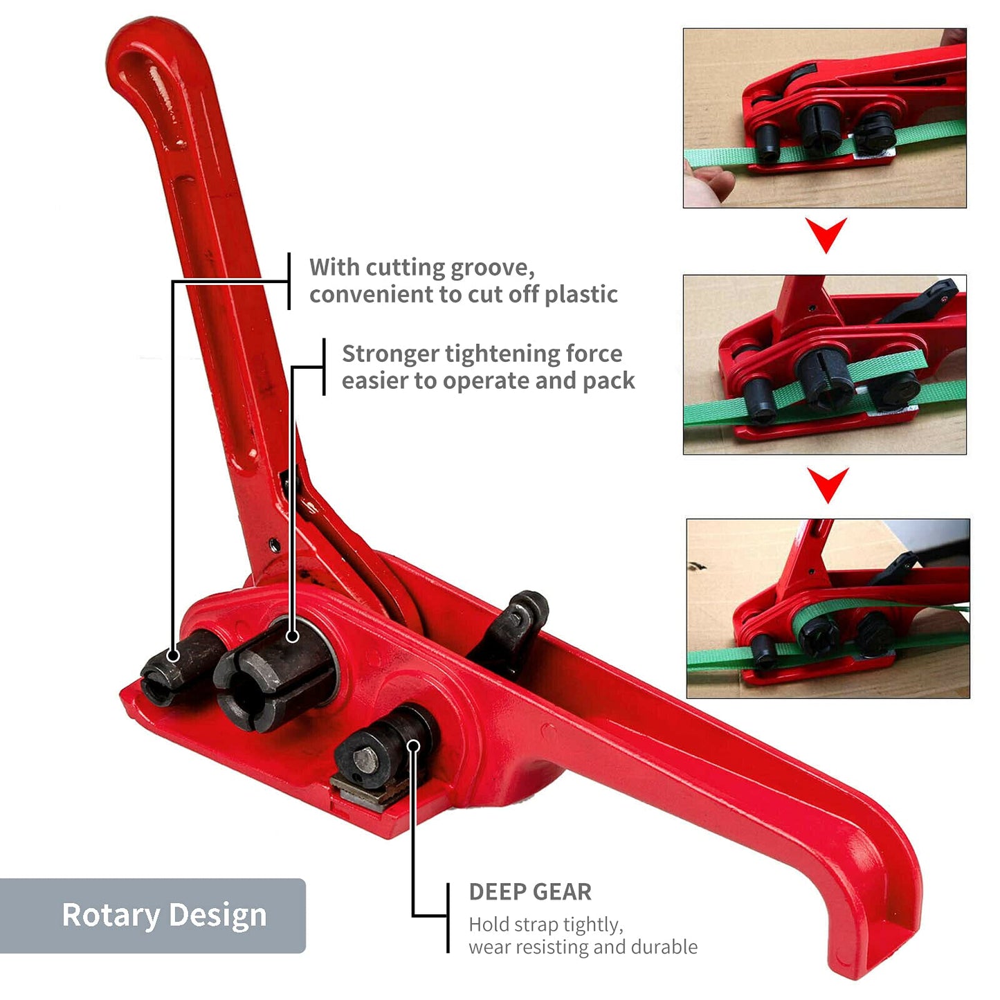 Packaging Strapping Banding Tensioning Tool - Sealer Tool Heavy Duty PP Plastic Strapping Kit