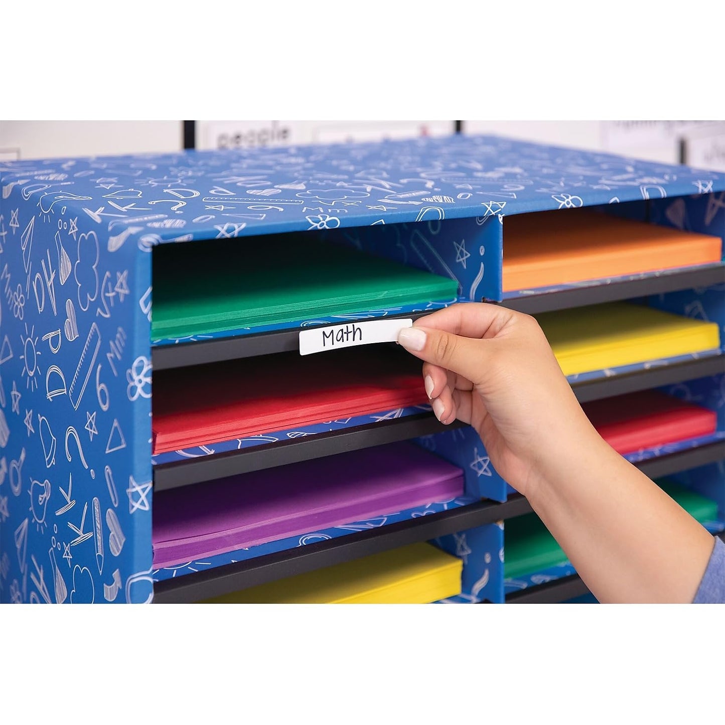 Bankers Box Classroom collection, 15-Compartment Literature Organizers, 28.5" x 12.375", Blue (3384301)