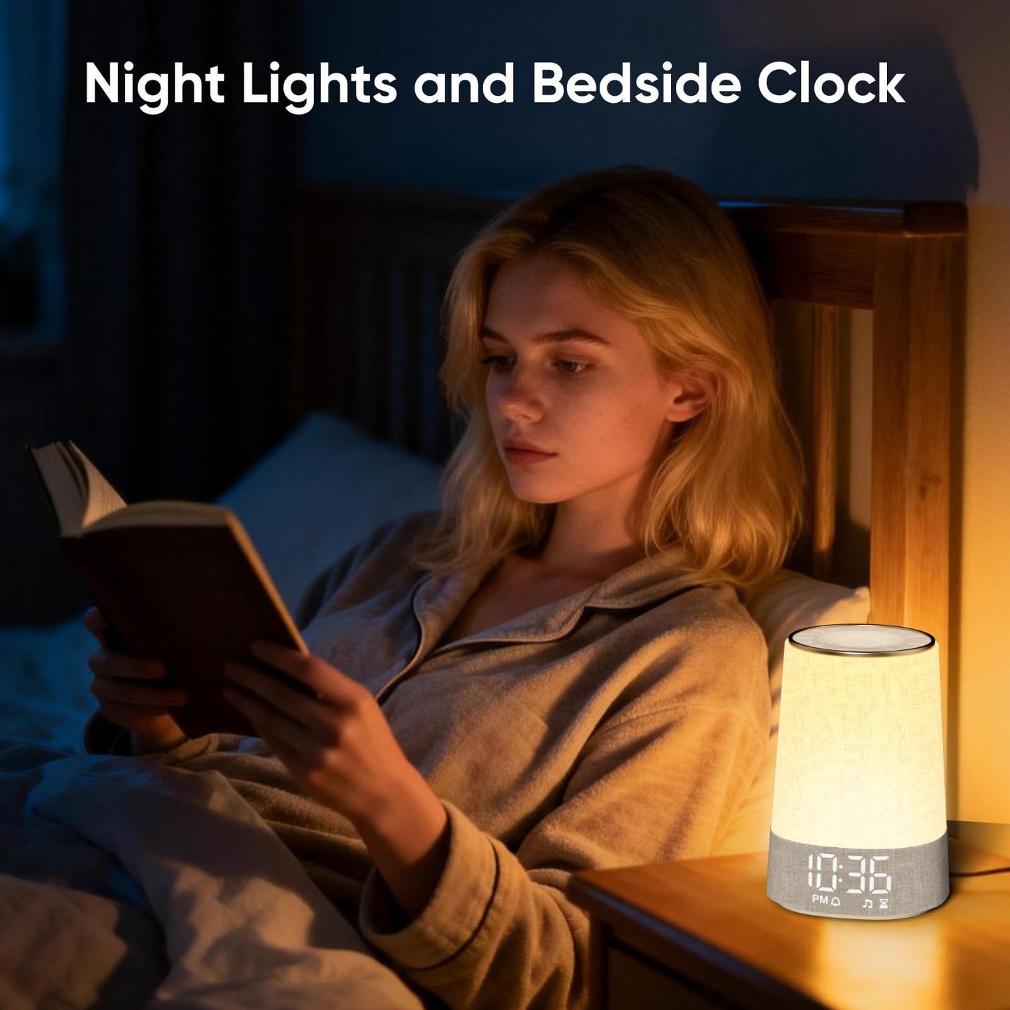 AFEXOA Sunrise Alarm Clock with Wake Up Light, White Noise Machine with 30 Soothing Sounds, Dimmable Display, Night Light for Bedroom, Heavy Sleepers, Adults & Kids