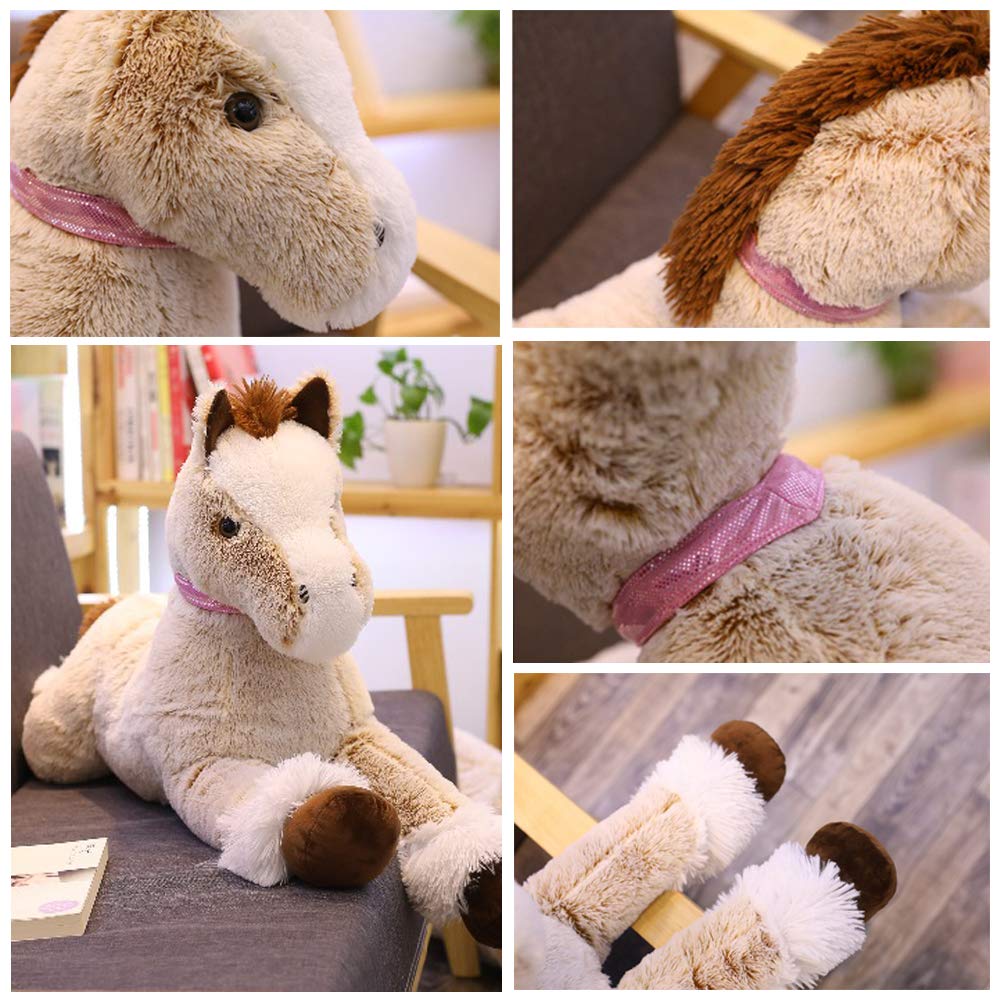 Large Horse Stuffed Animal Plush Toy,Giant Pony Unicorn Plush Doll Gifts for Kids,Valentines,Christmas 35.4"