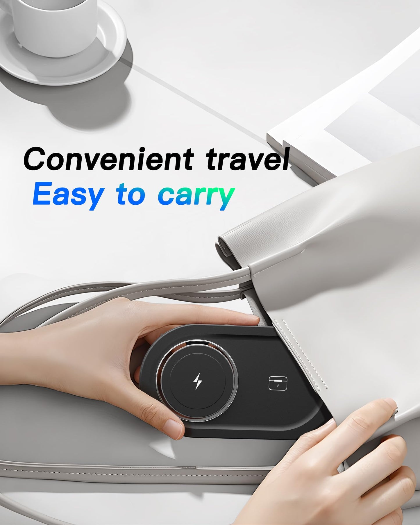 Upgraded 3 in 1 Wireless Charger, Nano Magnetic iPhone Charging Station for Apple Devices, Fast Mag Safe Charging Pad for iPhone 16/15/14/13/12 Series & AirPods Pro & Apple Watch Series, Black