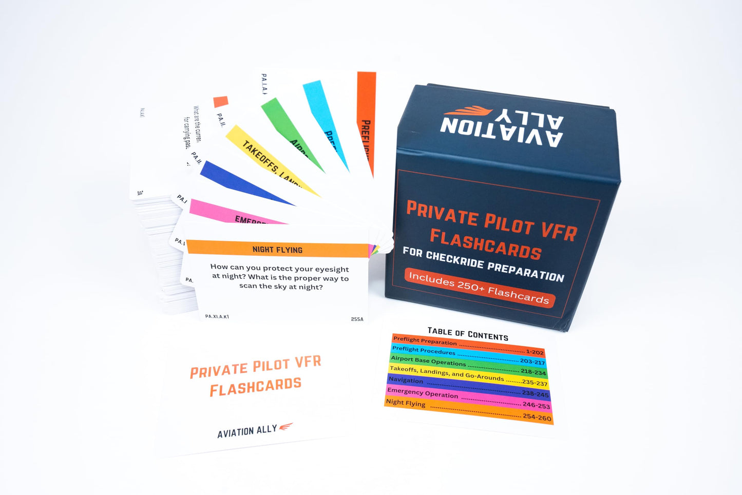 Private Pilot VFR Flashcards for Checkride Oral Exam Preparation - 260 Cards Covering Essential Aviation Topics