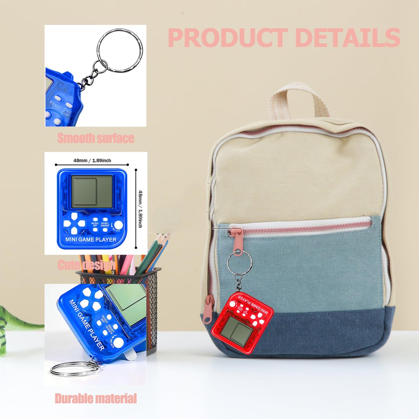 Sinikoro 24pcs Video Game Party Favors for Kids Video Game Keychain Video Game Birthday Party Supplies