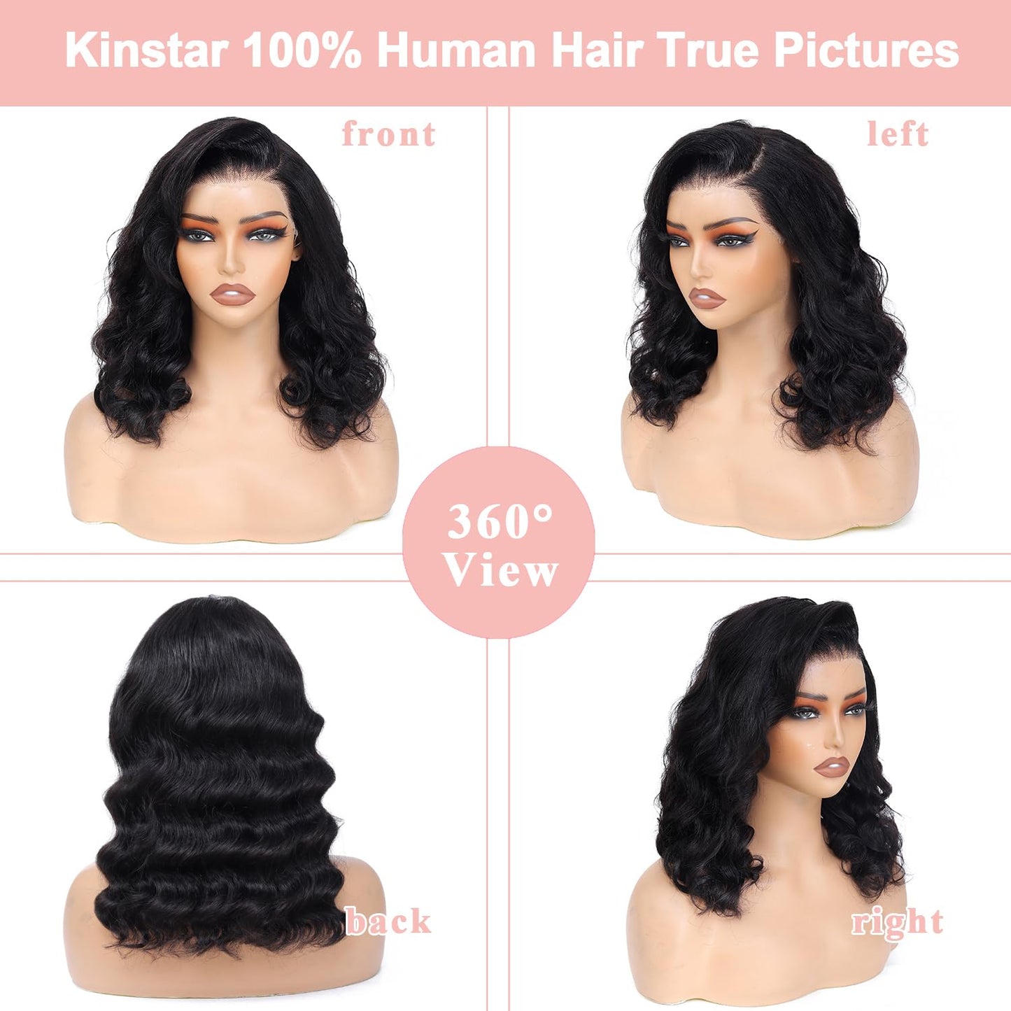 9x5 Glueless Wigs Human Hair Pre Plucked Pre Cut Bob Wig Human Hair 200% Density Body Wave Lace Front Wigs Human Hair HD Closure Wigs Short Bob Wigs for Black Women Wear and Go Glueless Wig 12 Inch