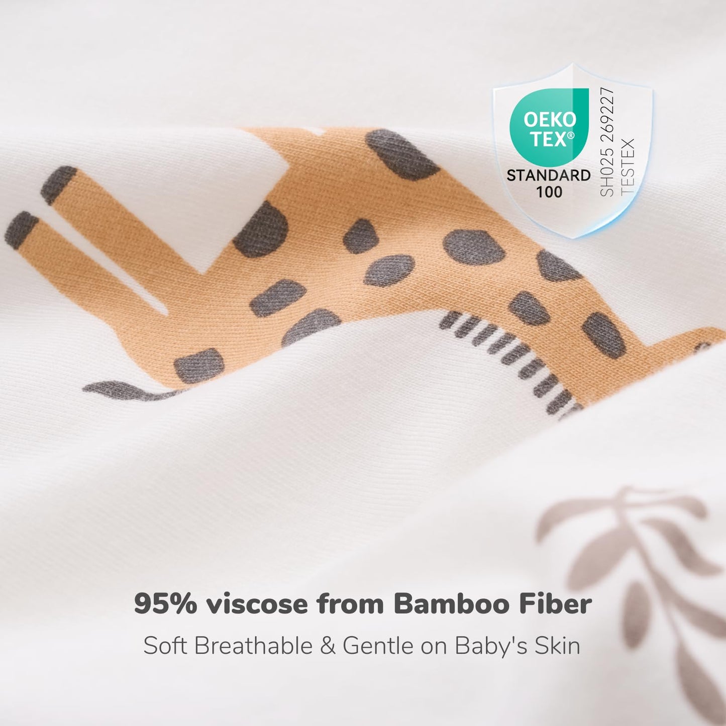 Momcozy Sleep Sack for Baby 0-6 Months, 1.5 TOG Baby Wearable Blanket with Supportive Plush Filling, Two-Way Zipper for Easy Diaper Changes, Snap-Fit Design for Growing Babies, Small, Giraffe