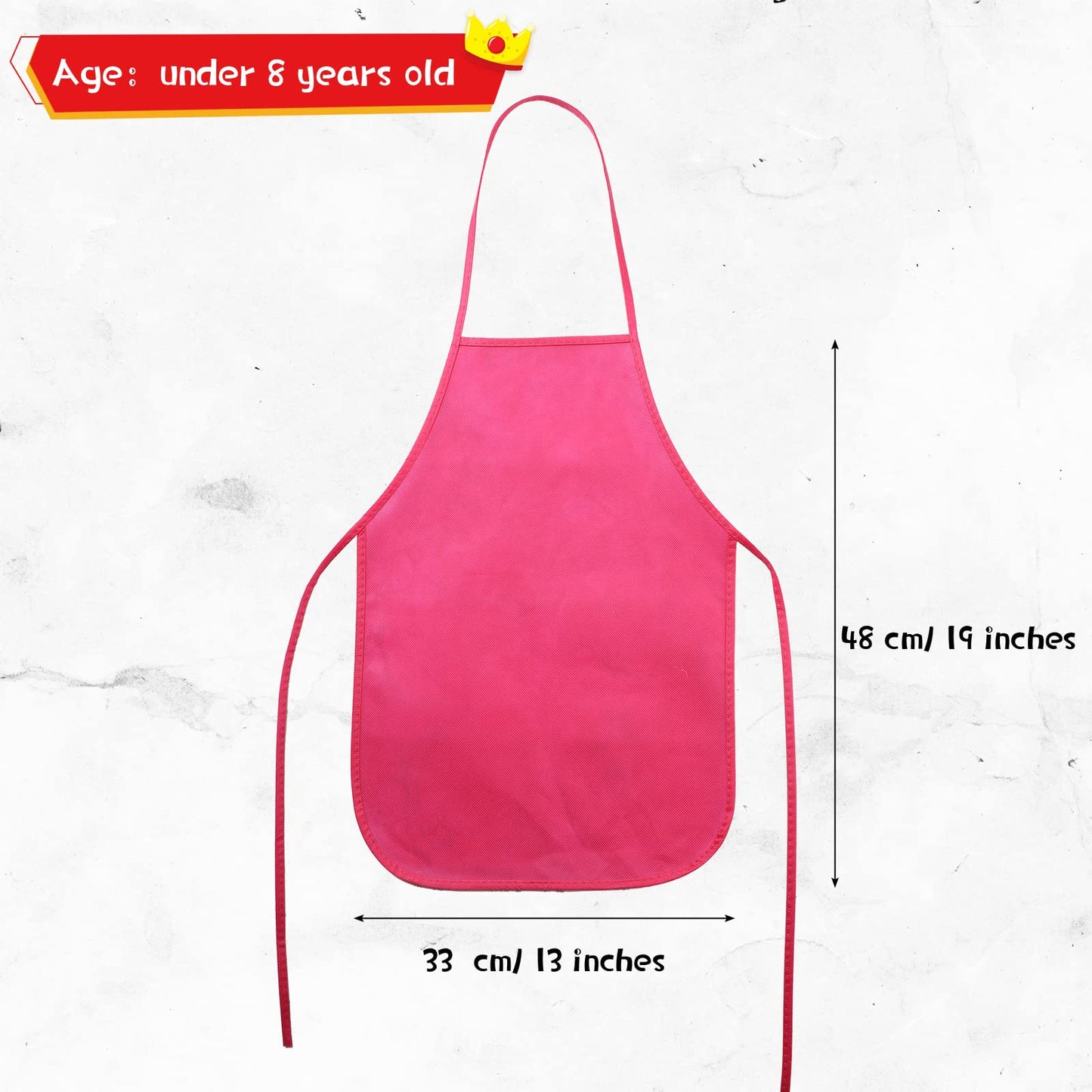 Yahenda 60 Pack Kids Painting Aprons Children's Artists Fabric Aprons Paint Art Craft Disposable Child(Blue, Rose, Fruit Green, Pink, Orange, Purple)