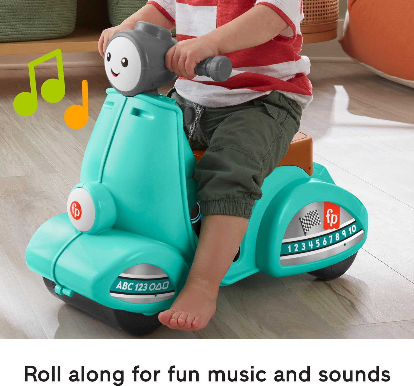 Fisher-Price Laugh & Learn Toddler Ride-On Toy, Smart Stages Cruise Along Scooter with Lights Music and Learning for Ages 1 Year and Up