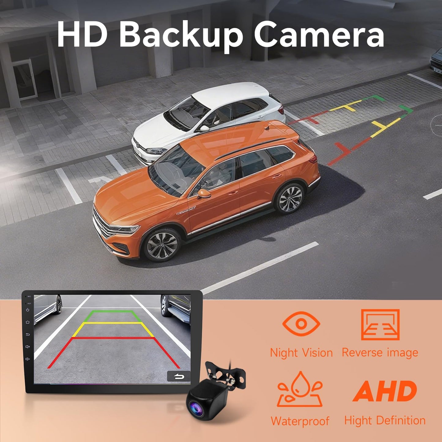 Haudio Double Din Car Stereo, 10.1" HD Touchscreen with Wireless Apple Carplay & Android Auto, Mirror Link, Bluetooth 5.4, SWC, Subwoofer, 5.1 CHN, Backup Camera, 4+64GB, FM/AM Car Radio Receiver