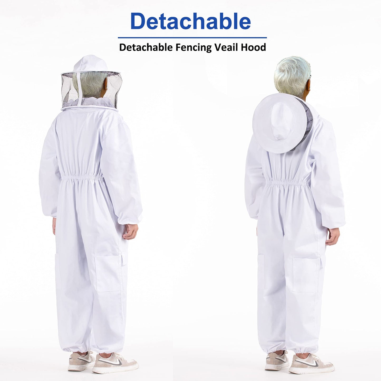 Professional Bee Suits for Men Women Sting Proof with Round Veil, Sting-Proof Full Body Protection Beekeeping Suit with Glove, Safety Ventilated Bee Keeper Suit(Beekeeper Gear)