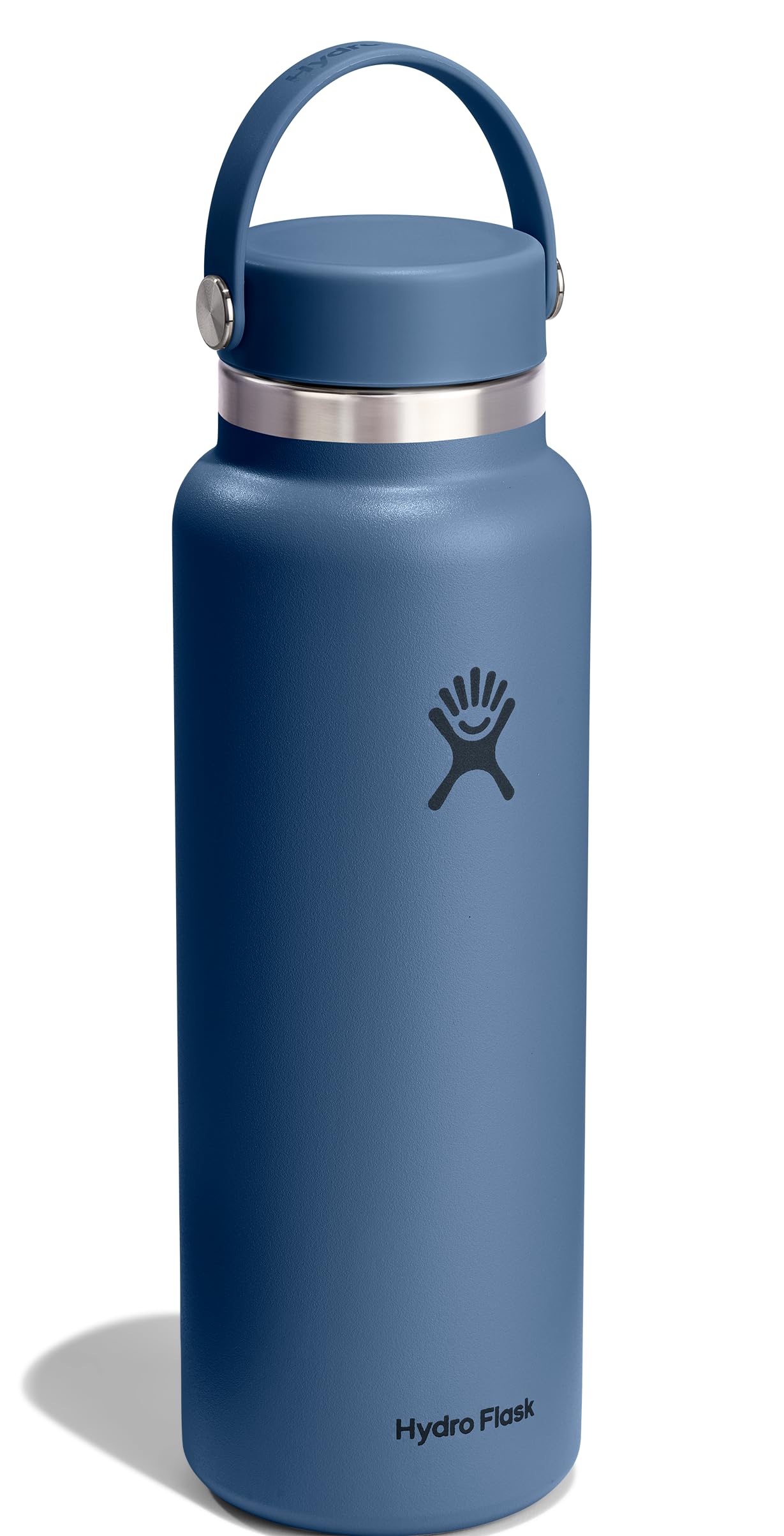Hydro Flask Water Bottle - Insulated Stainless Steel - Wide Mouth Flex Lid, Non Spill, Leakproof and Refillable in 40 Oz Harbor Blue