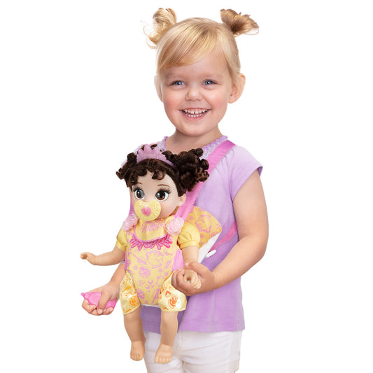 Disney Princess Belle Baby Doll Deluxe with Tiara, Carrier, Plush Friend, Pacifier, Bib & Baby Bottle [Amazon Exclusive]
