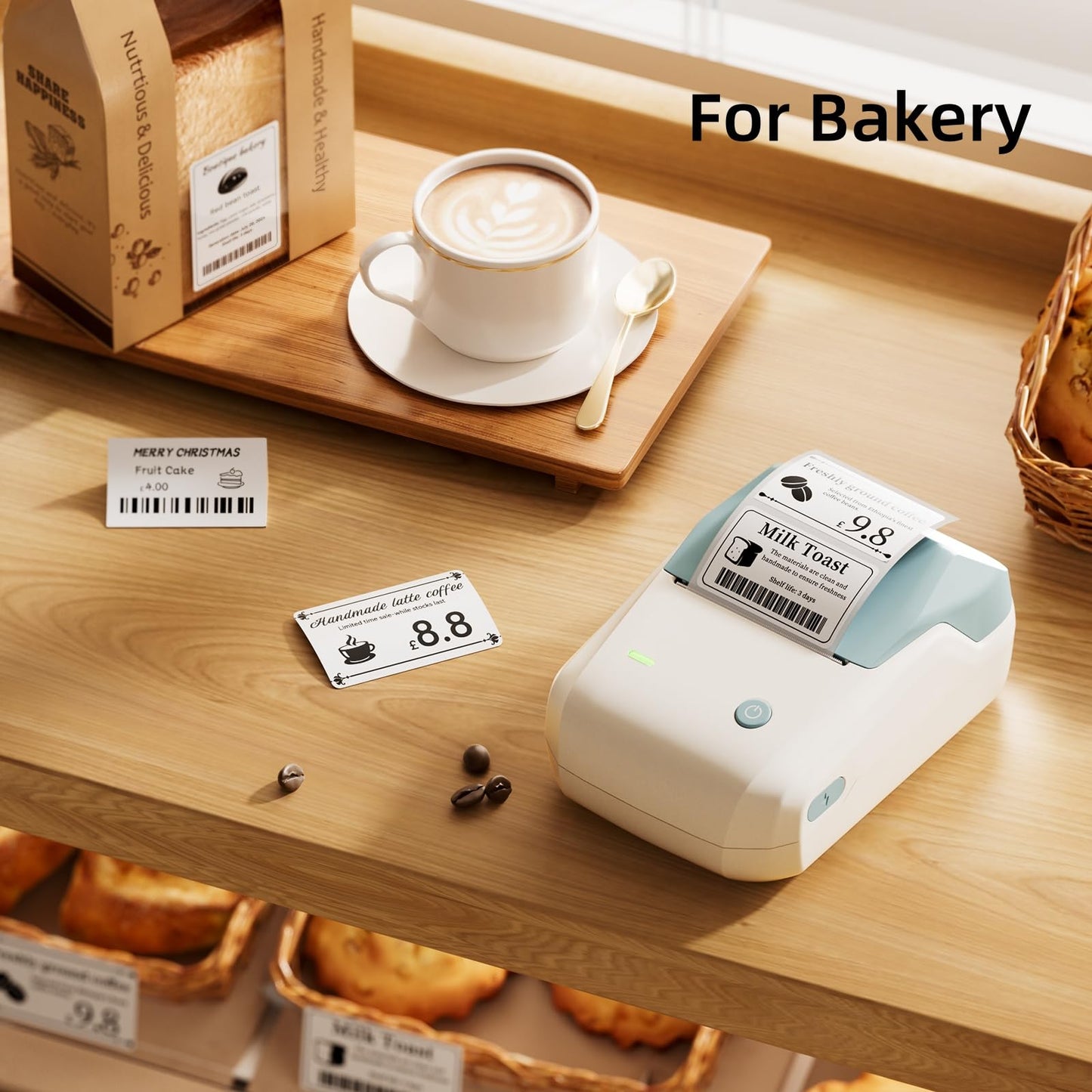 NIIMBOT B1 Label Maker with Tapes,2 Inch Portable Thermal Label Printer for Home Office School Small Business, Address, Clothing, Crafts, Retail,Support Smartphones & PC,Sky Blue
