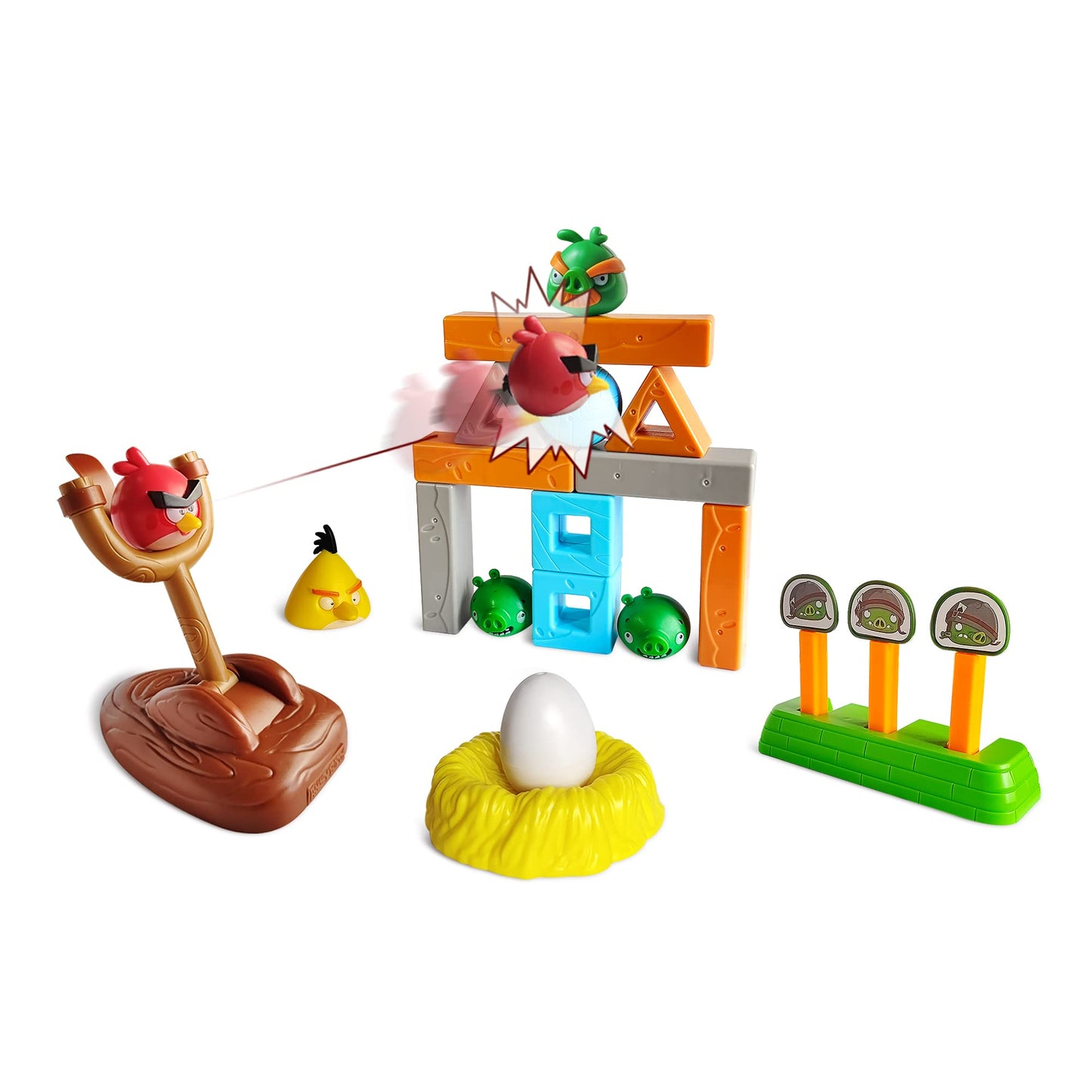 ROLOSO Newly Licensed Angry Birds Toys Playsets Build N’ Launch Construction Brick Assembly Building Blocks Sets Pig City Strike 2 Takedown Space Planet Game Catapult Slingshot Gift Box 20pcs
