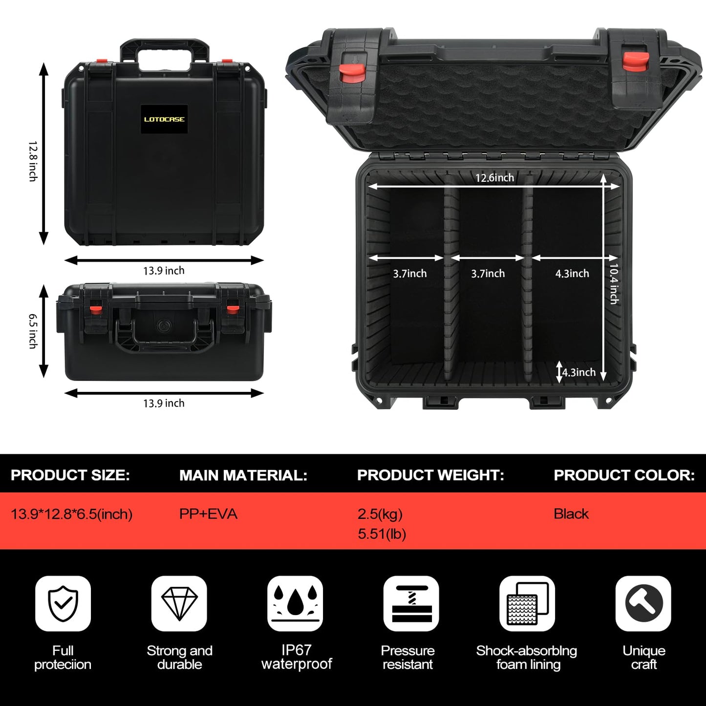 Card Case Storage for Graded Sports Cards - PSA Baseball, Basketball, Football Trading Card Holder, Waterproof Protective Organizer Box for Zion, Slab, Top Loader, Magnetic (Holds 600+Toploaders)