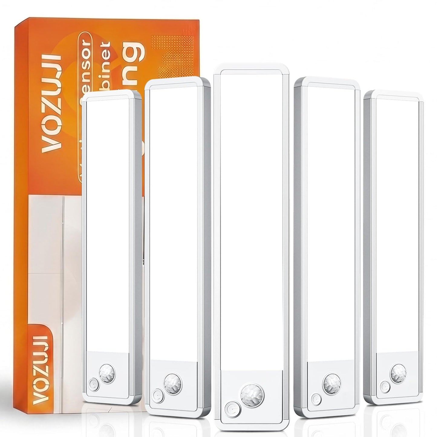 Under Cabinet Motion Sensor Lighting: Dimmable Rechargeable Lights Indoor - Battery Operated Lights - Undercabinet Wireless Closet Light Magnetic Led Light for Kitchen Home Bathroom Counter 5 Pack