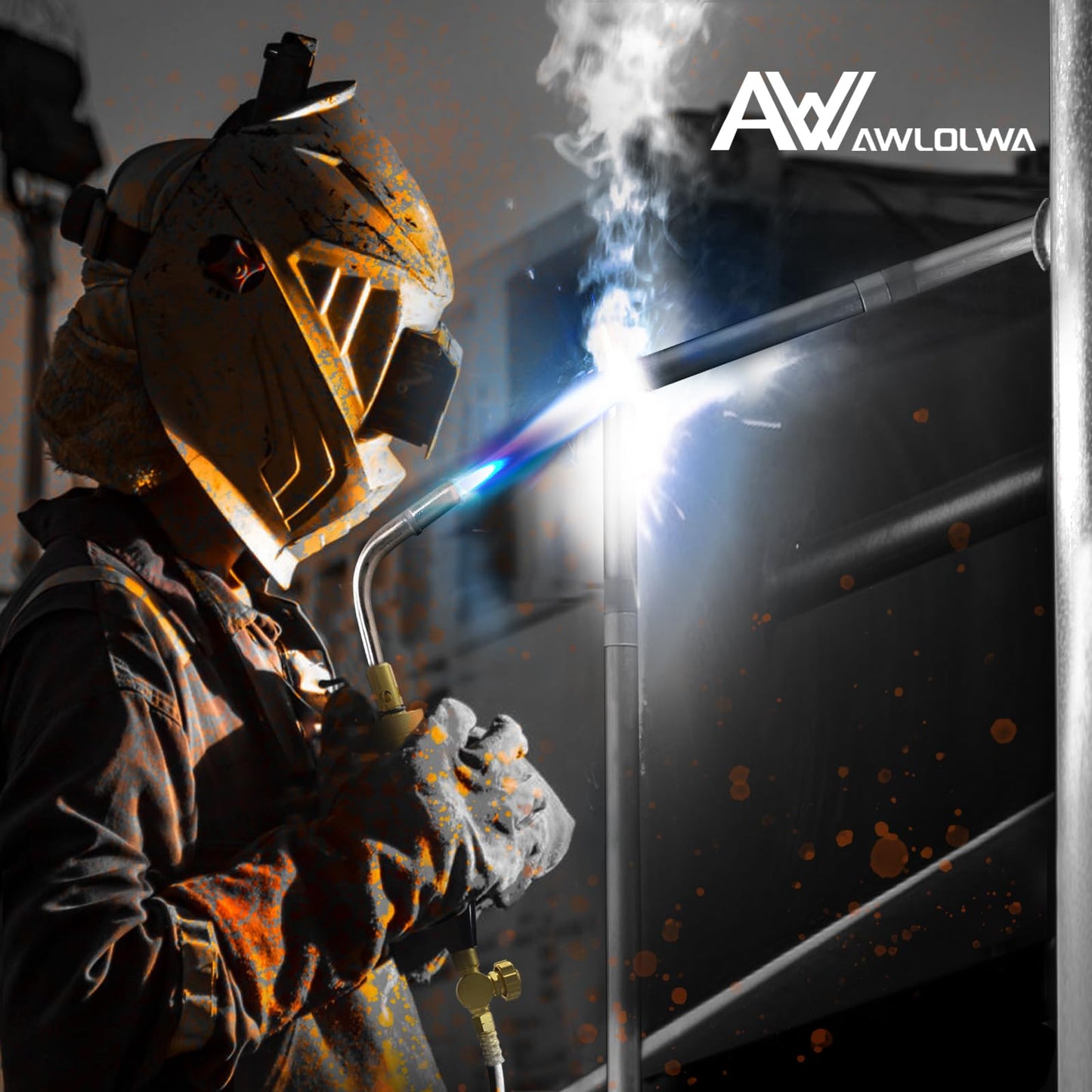 AWLOLWA AR-B CGA520 B Tank Acetylene Regulator, Matching Turbo Style Acetylene Kit, Air Acetylene