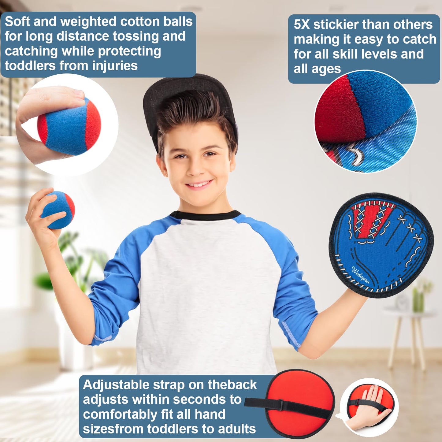 Toss and Catch Ball Set: Beginner Kids Baseball Training Glove & Catch Ball Toys, Kids Outdoor Games for Adults and Family, Fun Baseball Game Gift for Ages 3 4 5 6 7 8 9 10 11 12 Year Old Boys Girls