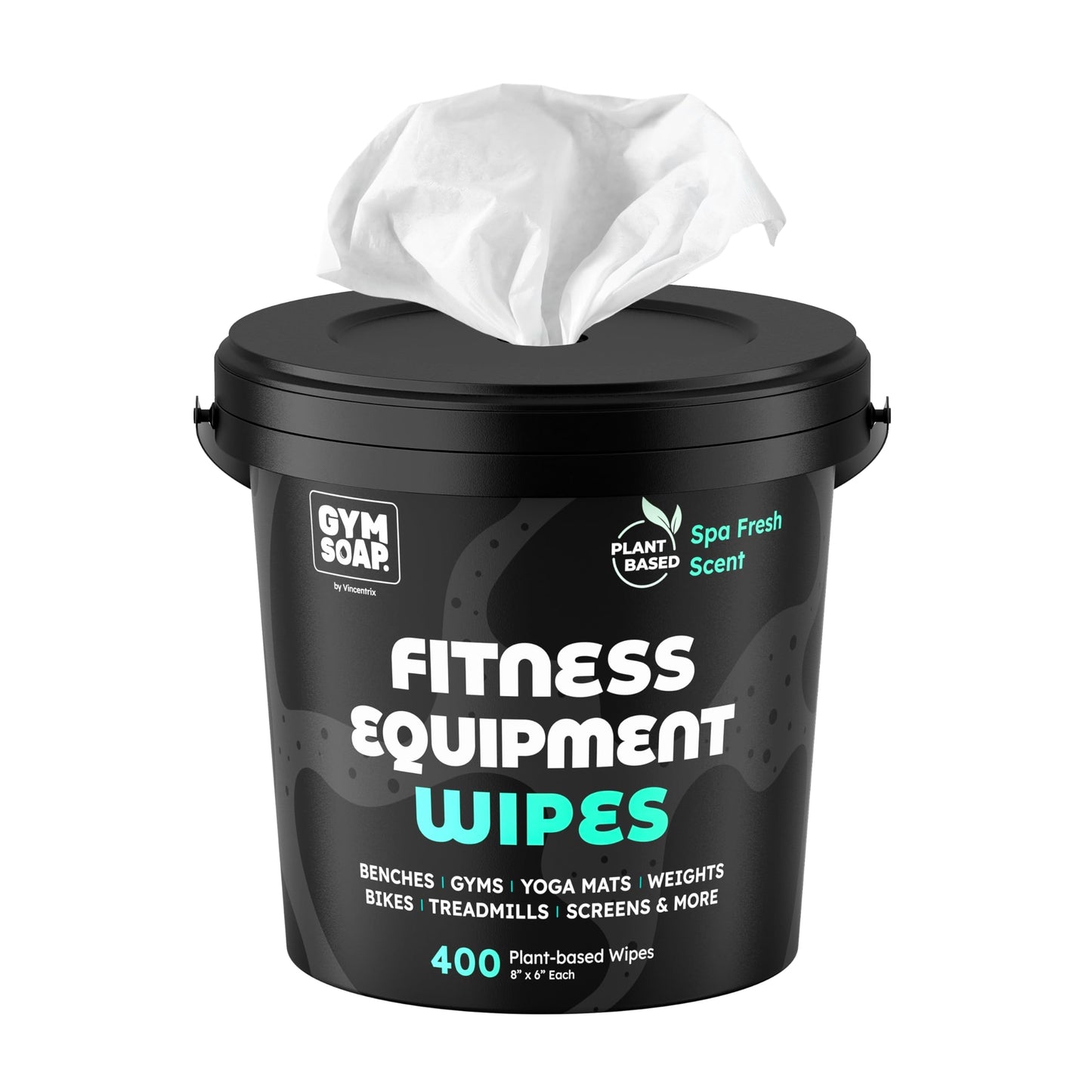 Gym & Yoga Mat Cleaner Wipes, Plant Based - 500 Gym Equipment Wipes to Clean Exercise Equipment, Treadmill, Peloton Bikes - Gym Supplies, Yoga Supplier, Cleaning Wipes for Home & Gym - Spa Fresh Scent