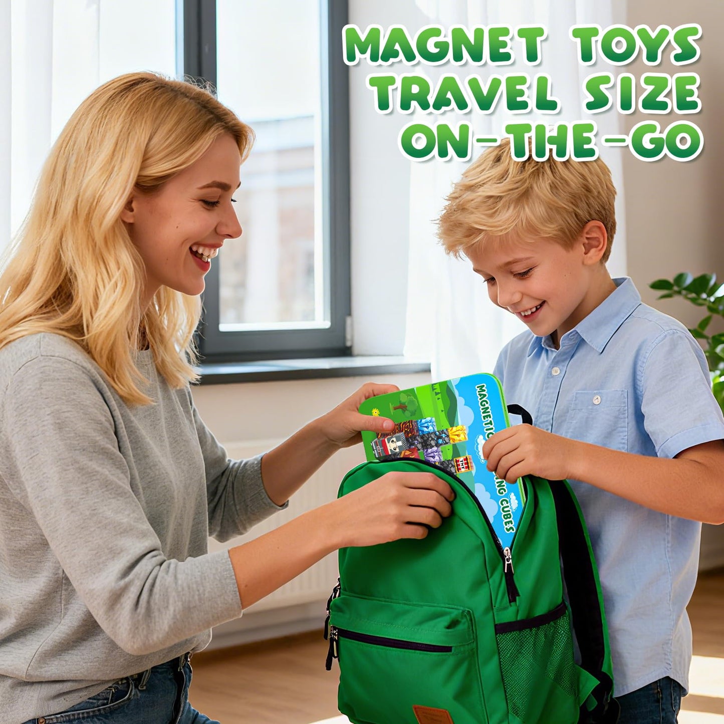 Axirata 60PCS Mini Magnetic Blocks Travel Toy for Kids, Mini Magnetic Tiles Building Cubes with Portable Iron Box, STEM Learning Sensory Toy for Toddler Boys Girls Age 3-5 4-8 8-12+