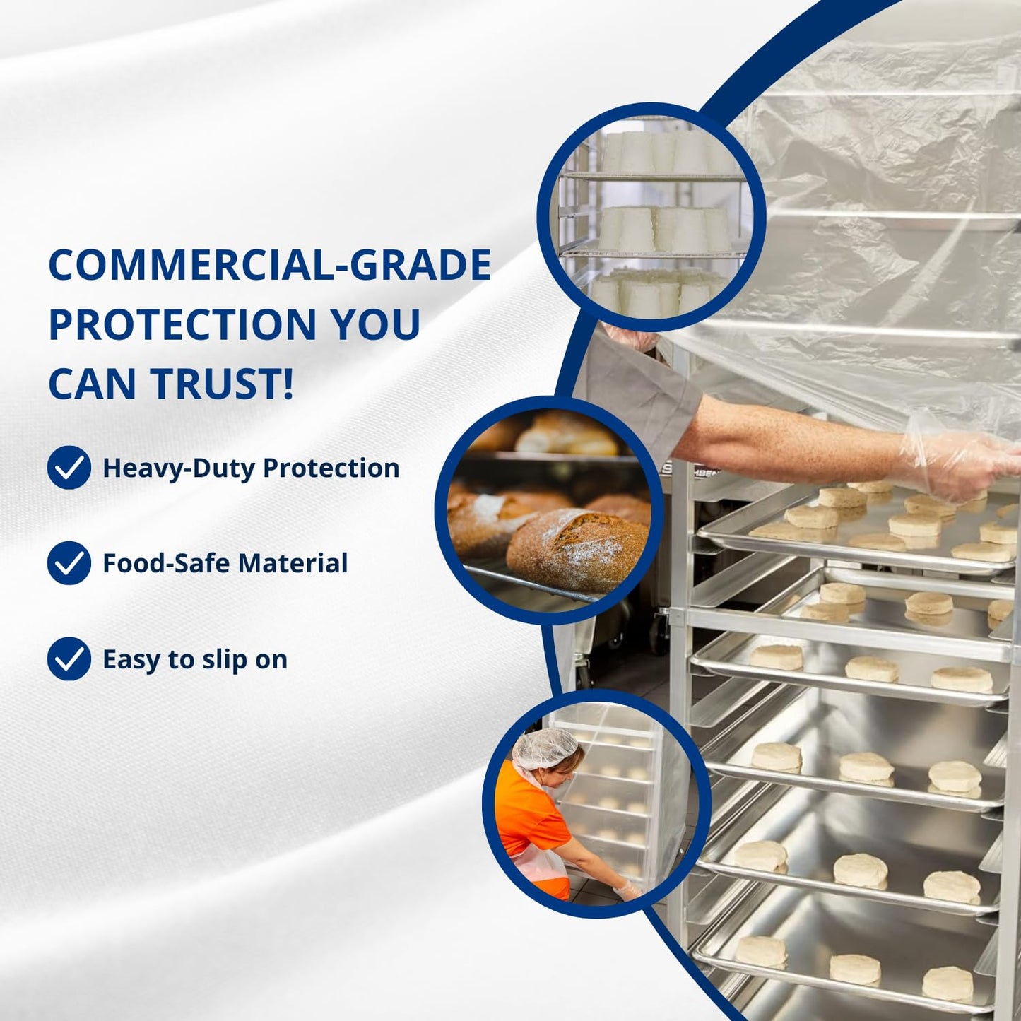FSE Disposable Commercial Grade Sheet Pan/Bun Pan Rack Covers, 20.25" W x 26" D x 69" H, Clear, 50 Count