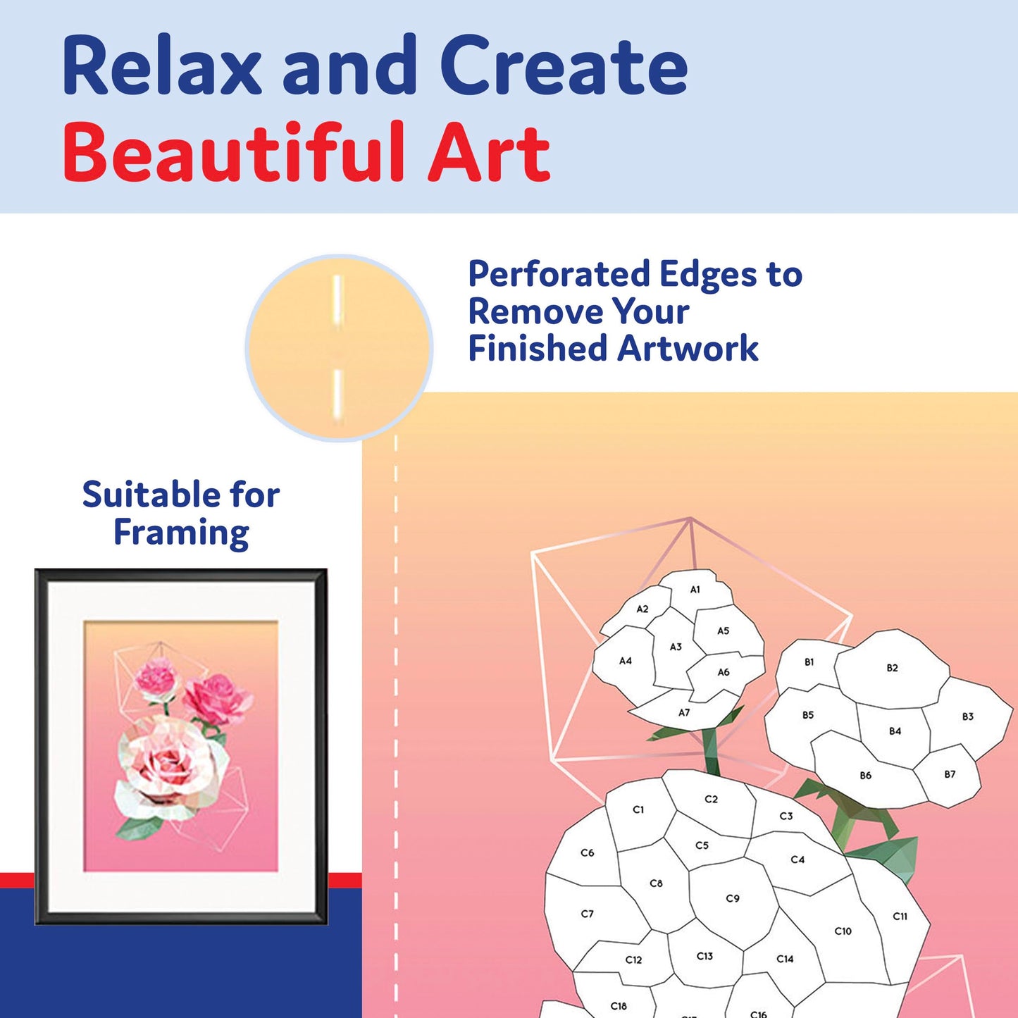 Sticker By Number Book Set for All Ages, Sticker Mosaics for Fun and Relaxation, Sticker Books for Adults with Tear-Out Pages Featuring Animals, Ocean Life, and Plants (Set of 4 Books)