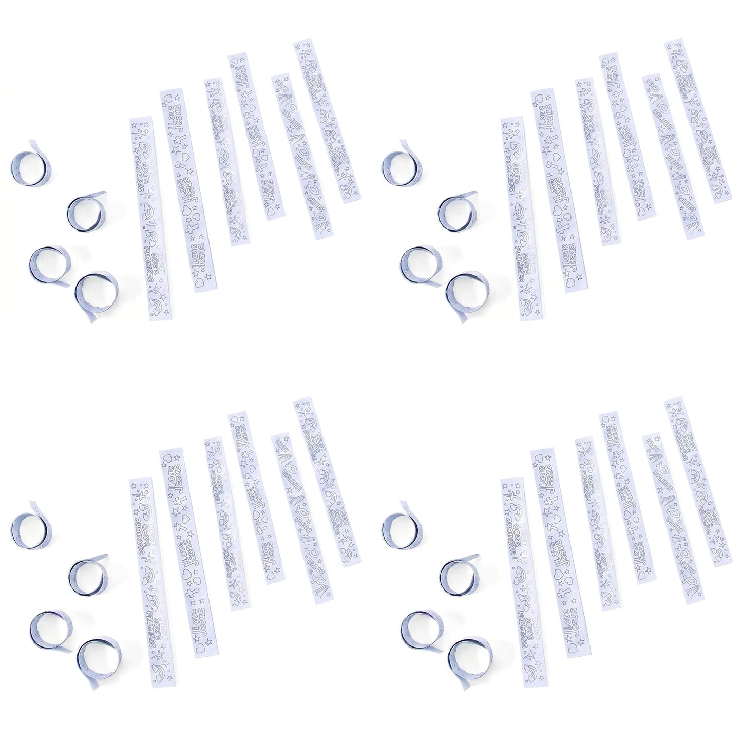 Fun Express Color Your Own Faith Slap Bracelets - VBS and Sunday School Craft Kits - Bulk Set of 48